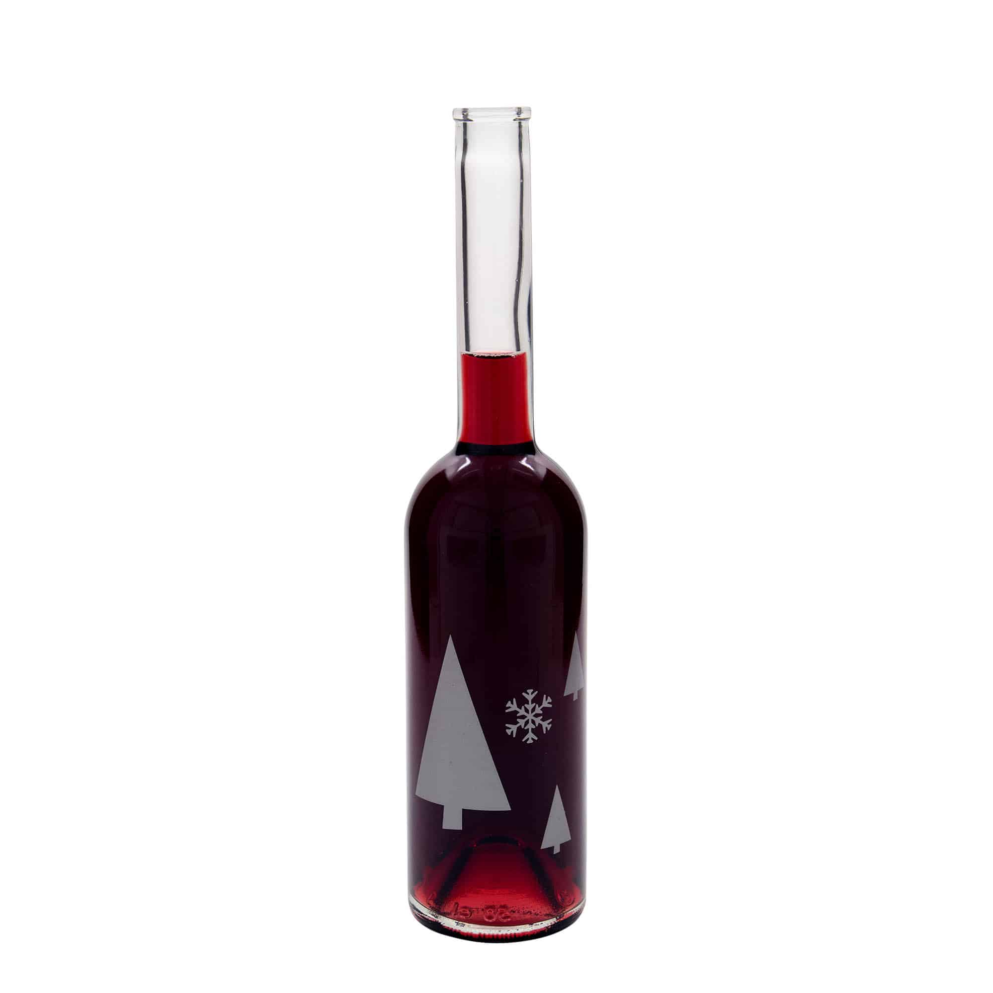 500 ml üvegpalack 'Opera', motívum: hópelyhek, nyílás: parafa