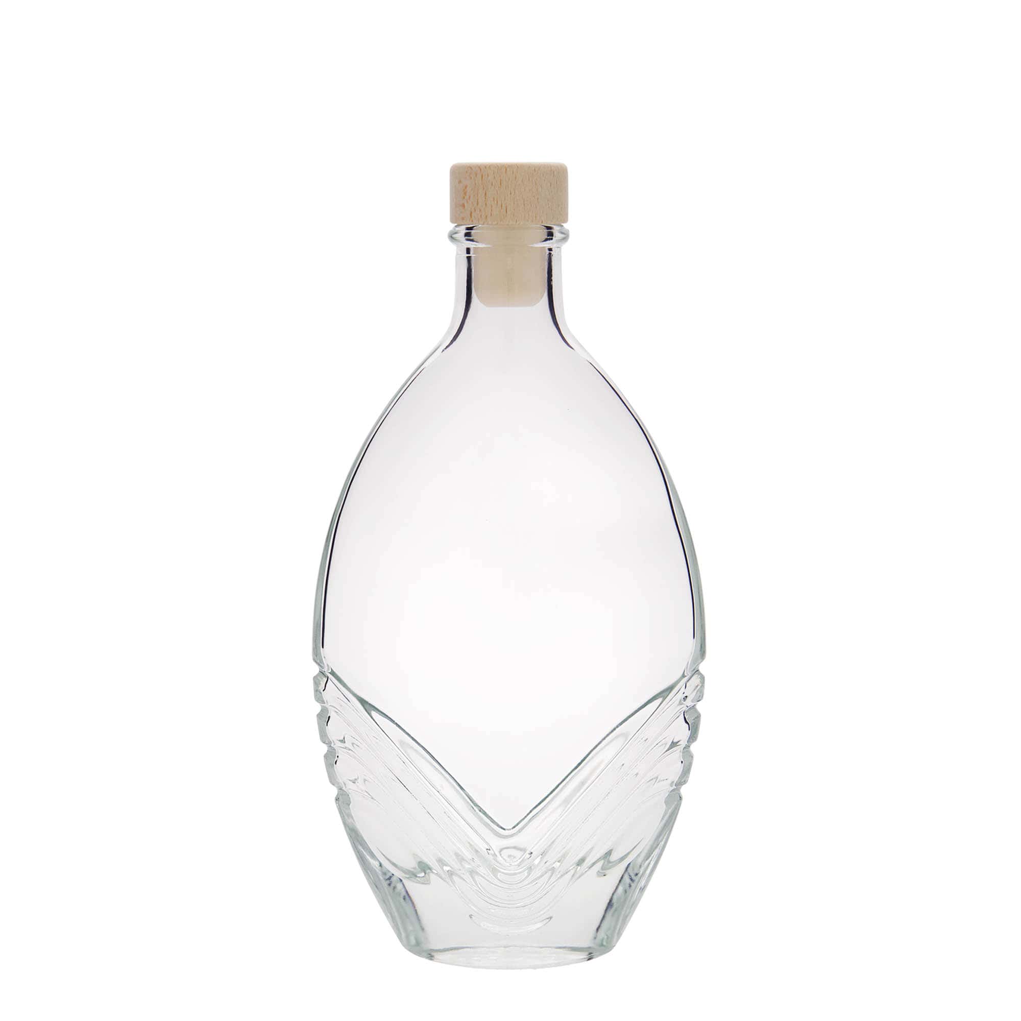 200 ml-es üvegpalack 'Florence', ovális, szájnyílás: parafadugó