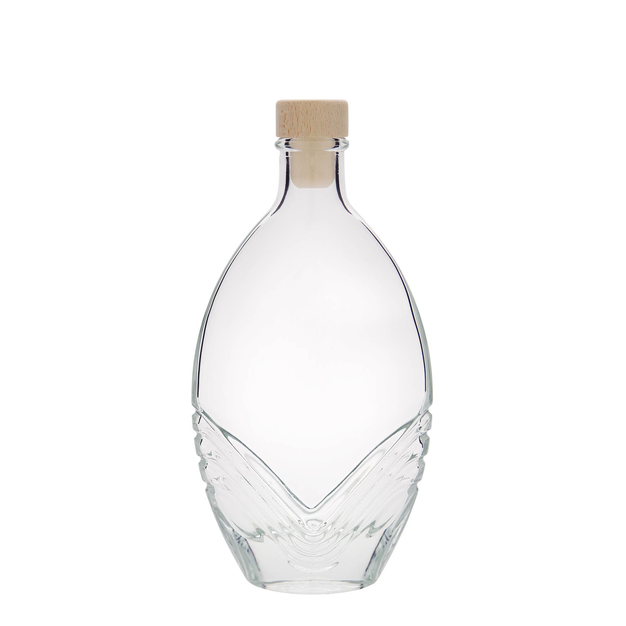 200 ml üvegpalack 'Florence', ovális, nyílás: parafa