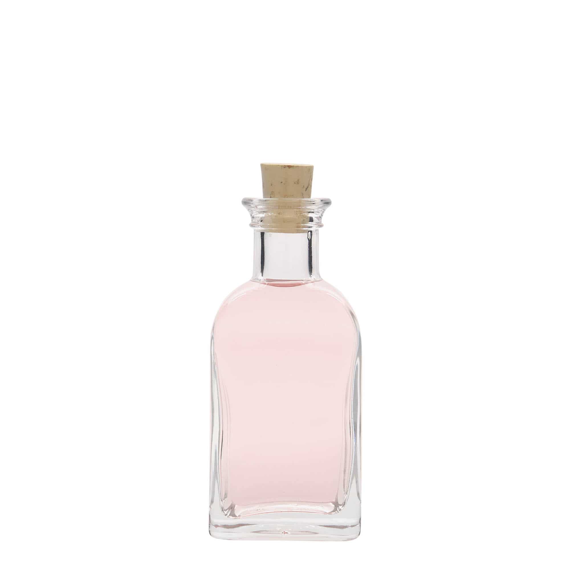 100 ml-es patikai üvegpalack Carré, négyzet alakú, szájnyílás: parafadugó