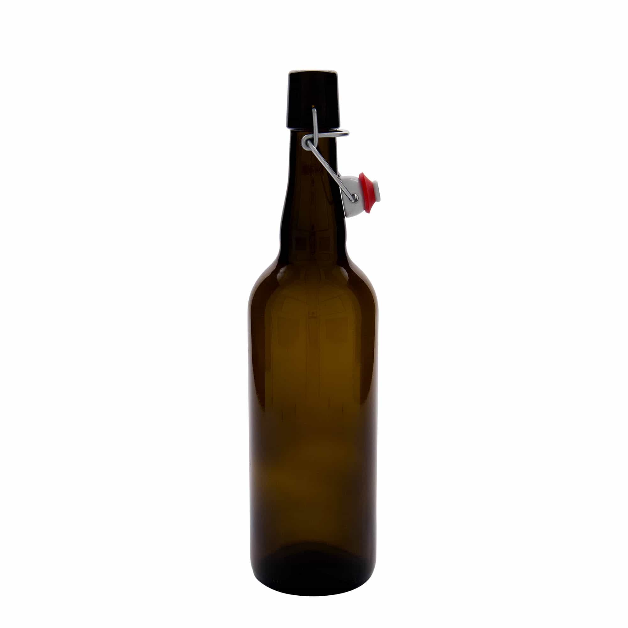 750 ml sörösüveg Belgiumból, üveg, barna, nyílás: patentzár