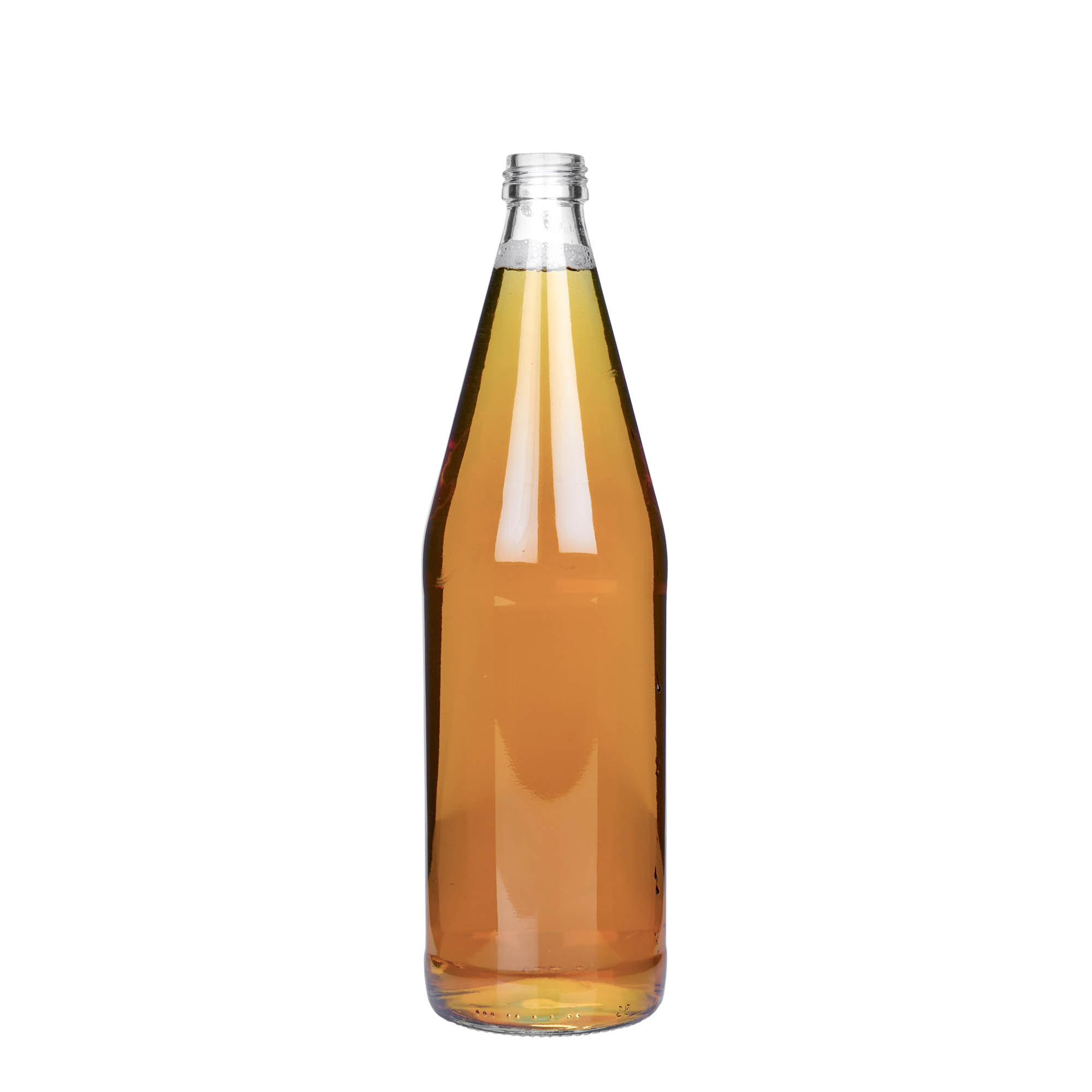 750 ml univerzális palack sárgarépa formában, üveg, nyak: PP 28 750 ml univerzális palack sárgarépa formában, üveg, nyak: PP 28