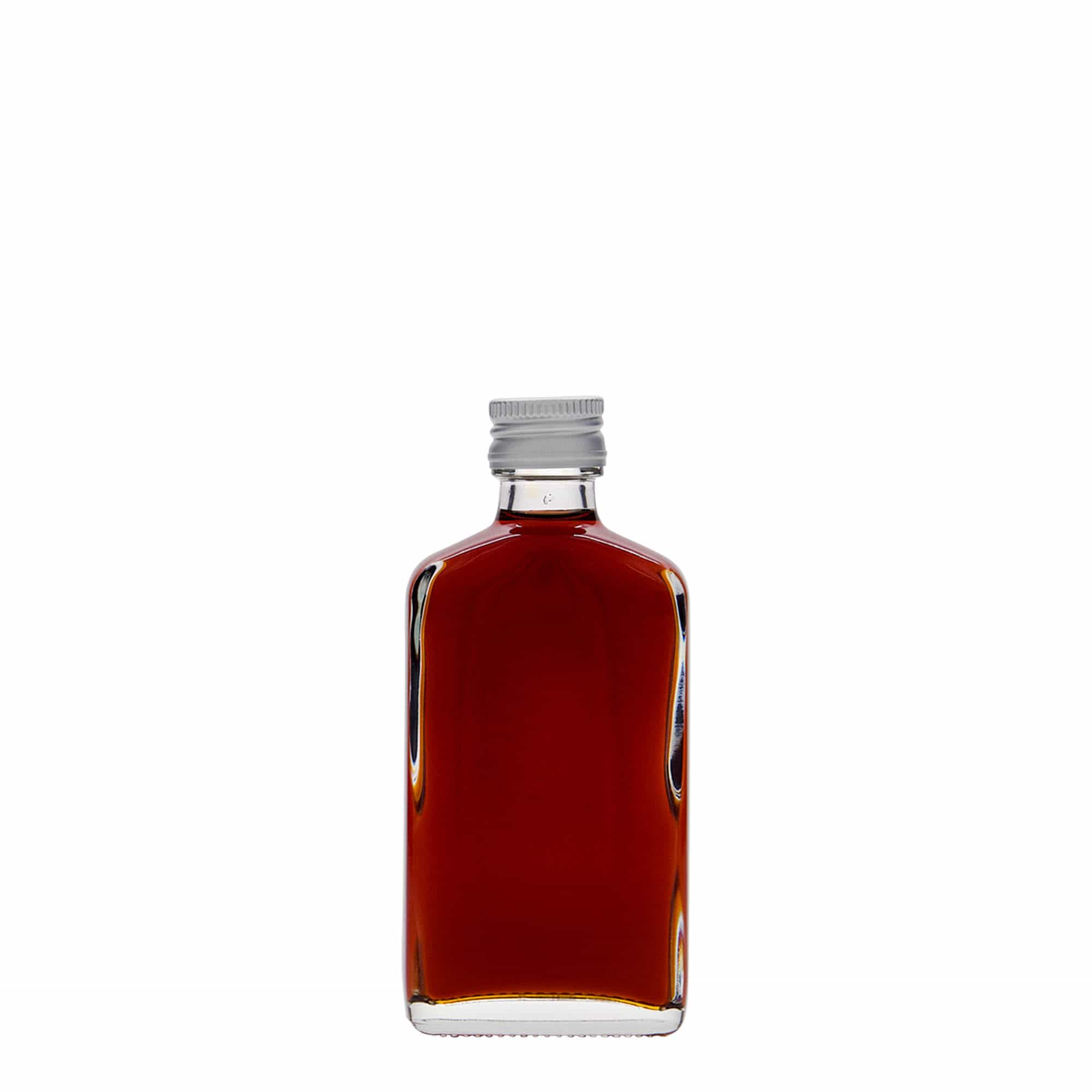 50 ml zsebflakon, téglalap alakú, üveg, nyílás: PP 18