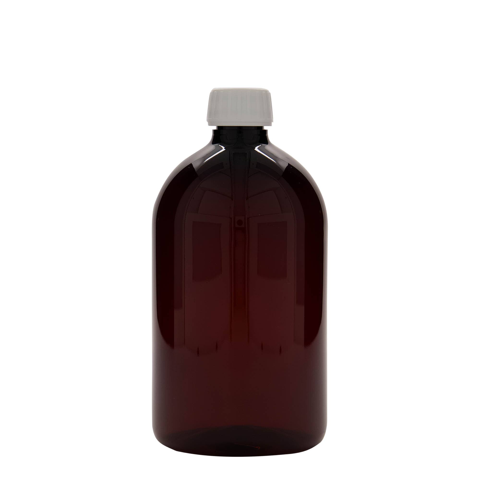 1.000 ml PET orvosi palack, barna, műanyag, nyílás: PP 28