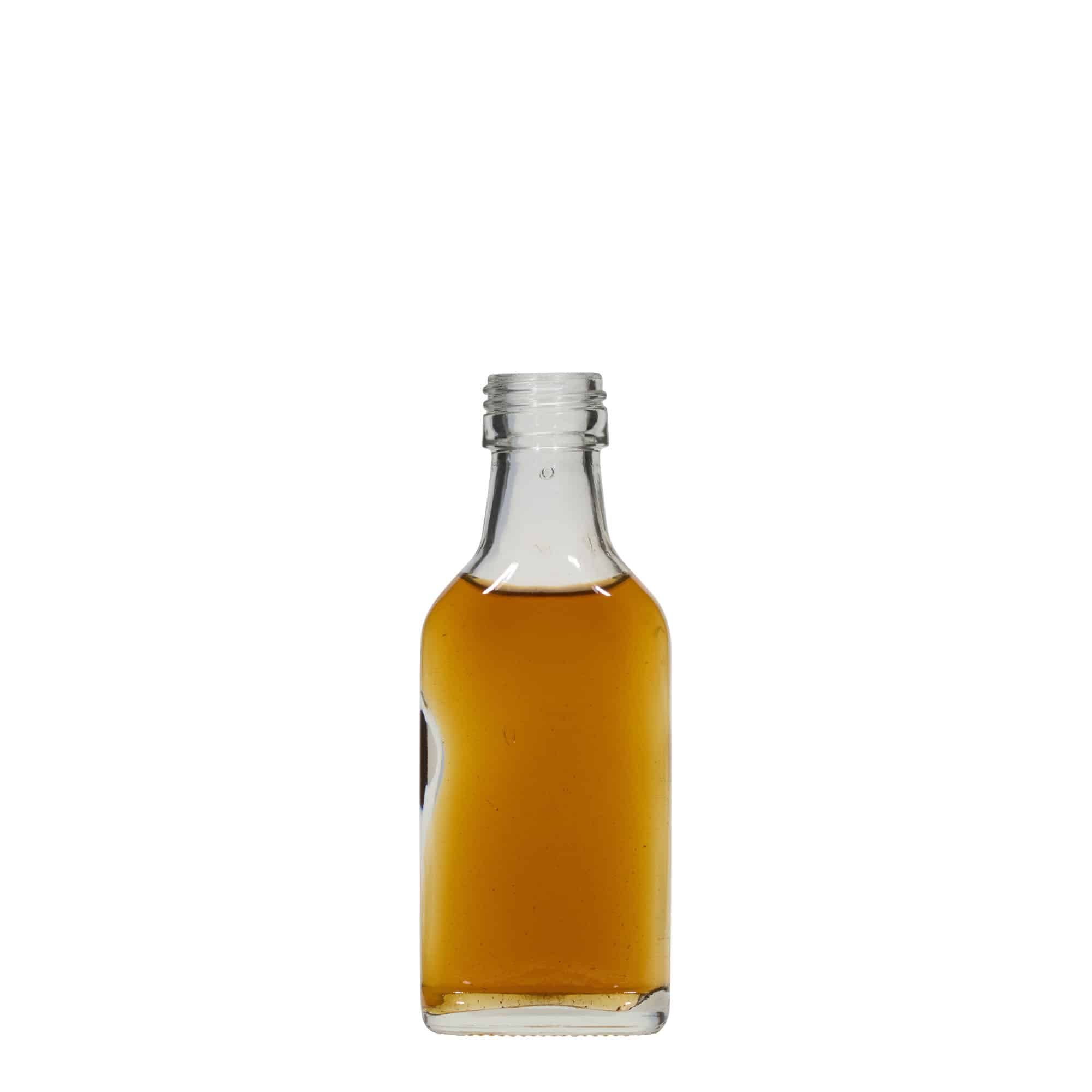 40 ml-es laposüveg, négyszögletű, szájnyílás: PP 22