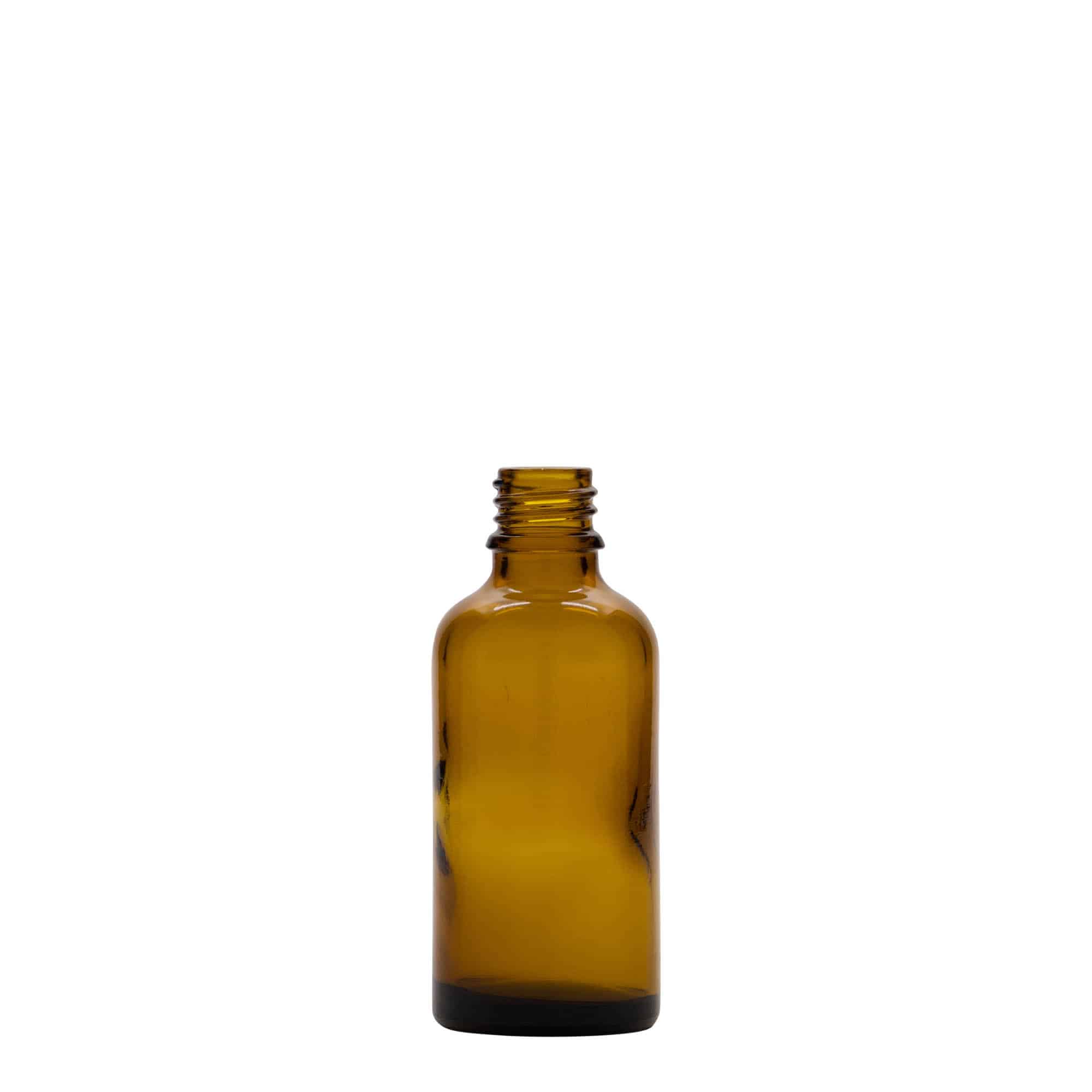 50 ml orvosi üveg, barna, nyílás: DIN 18