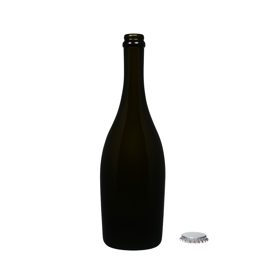 750 ml pezsgősüveg 'Carmen', üveg, antikzöld, nyak: csavarzár