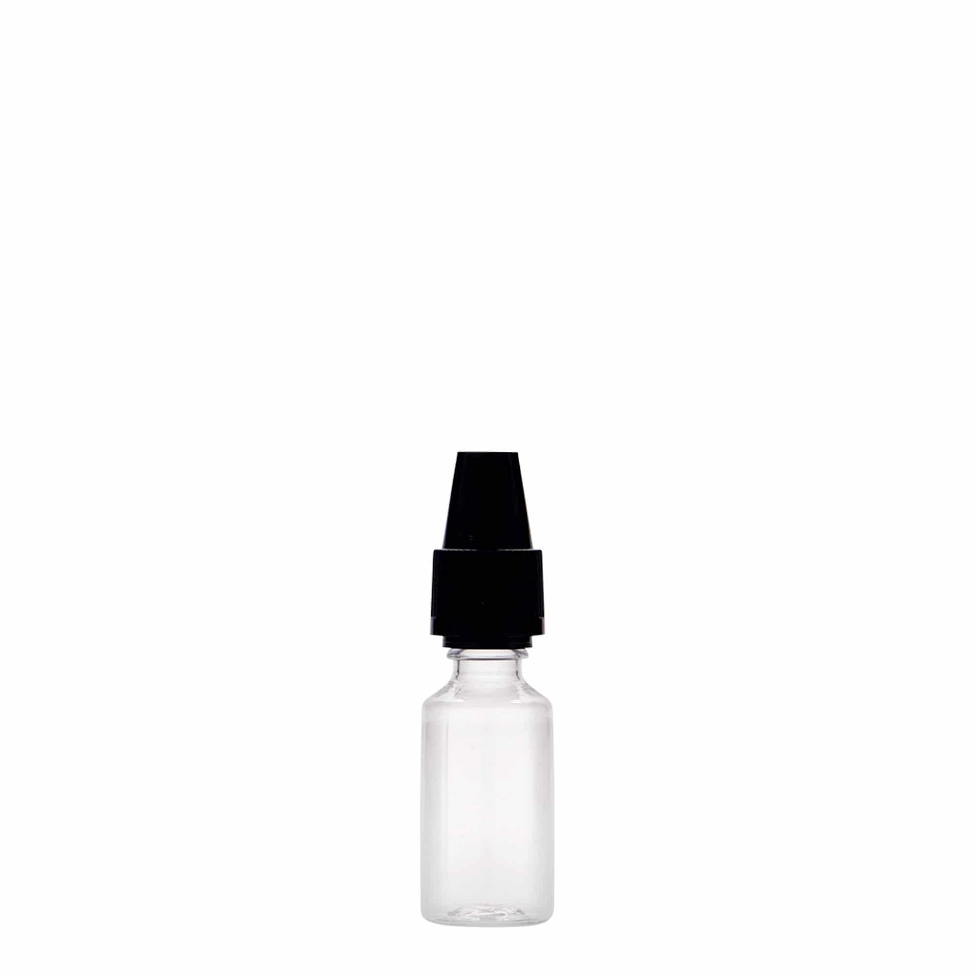 10 ml PET-palack „E-Liquid” minőségi és gyermekbiztos zárással, műanyag, nyílás: csavarzár