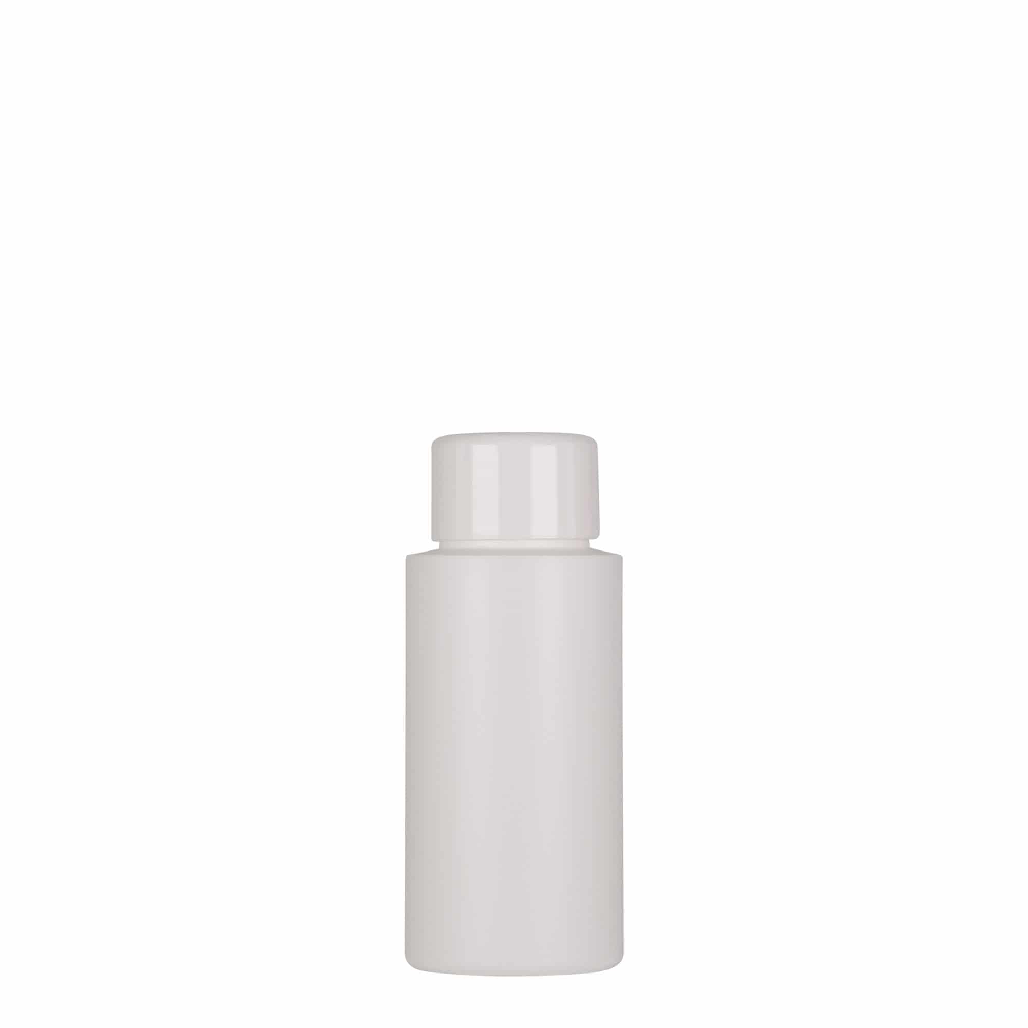 50 ml-es műanyag palack 'Pipe', Green HDPE, fehér, szájnyílás: GPI 24/410