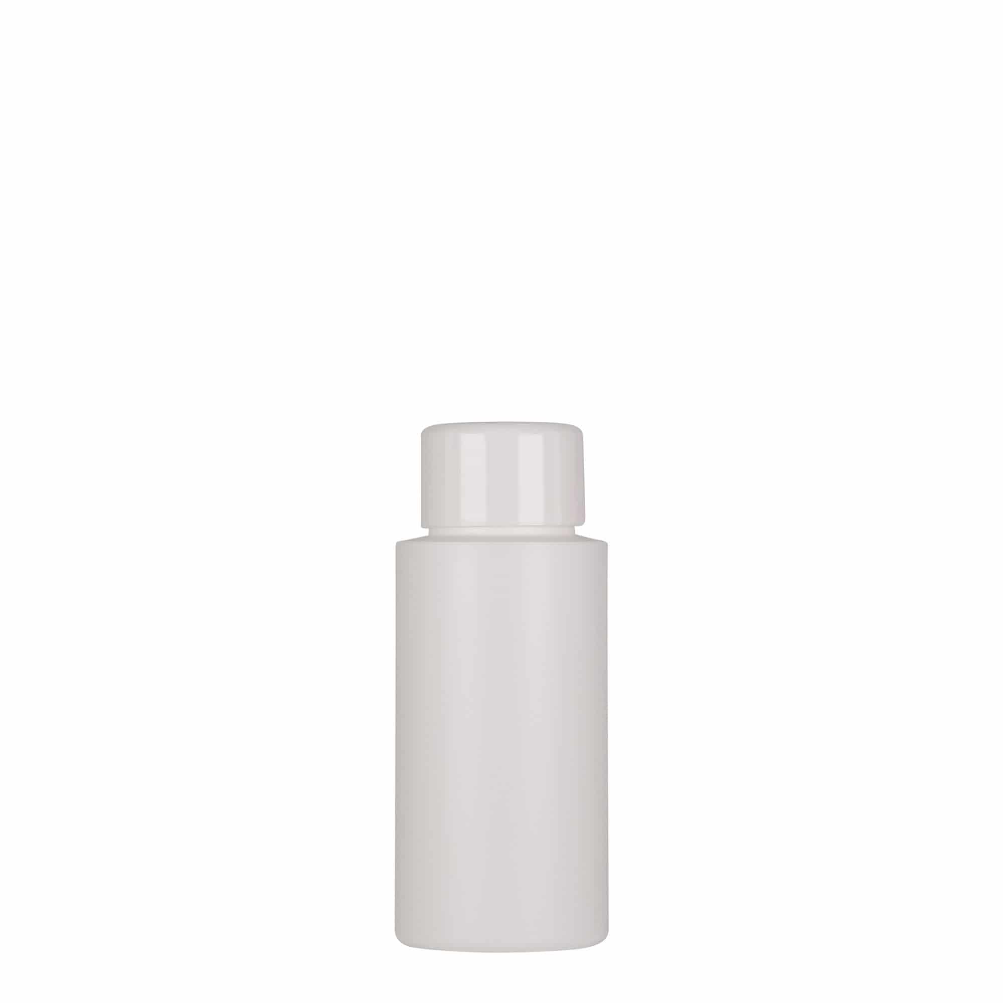 50 ml műanyag palack 'Pipe', zöld HDPE, fehér, nyílás: 24/410