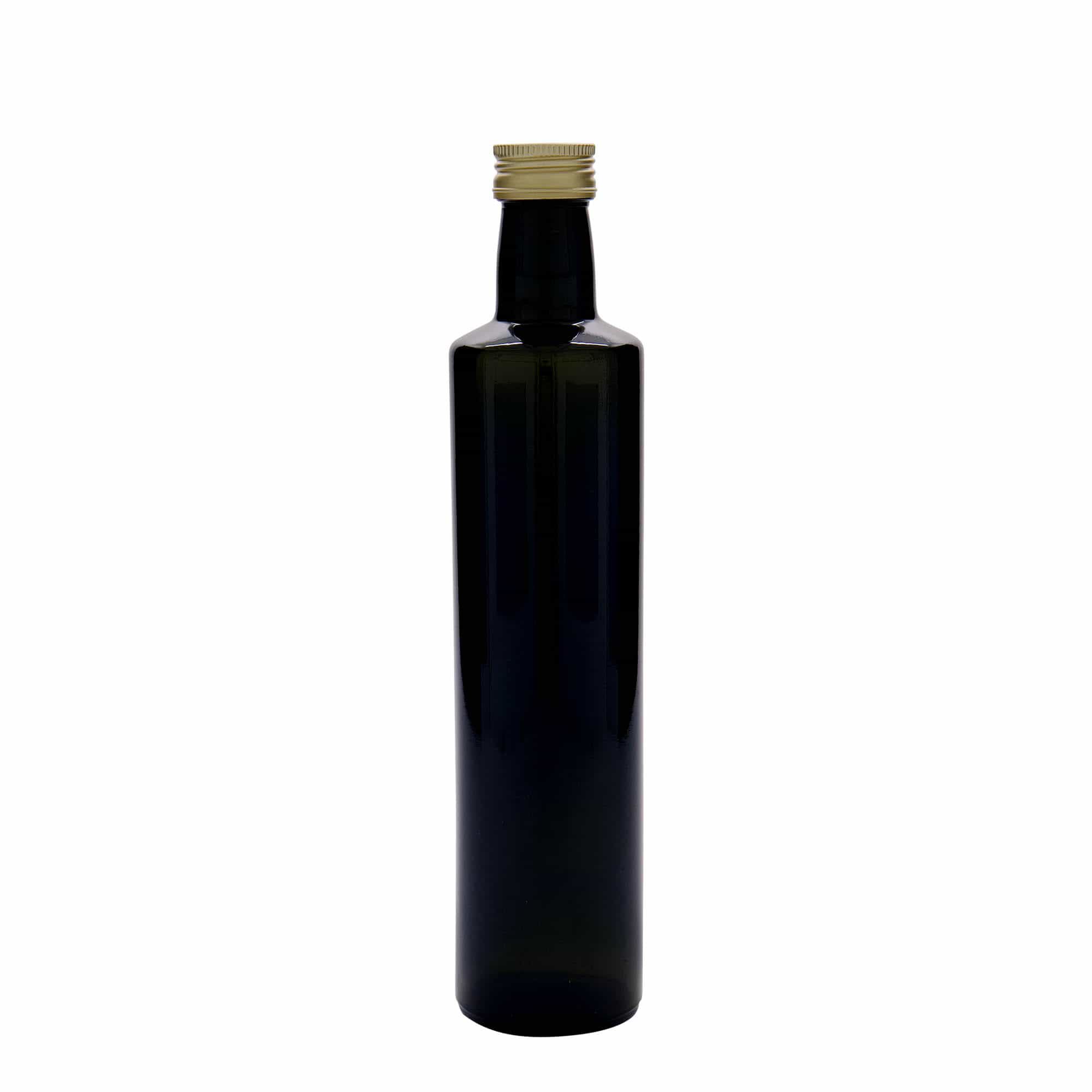 500 ml üvegpalack 'Dorica', antikzöld, nyílás: PP 31,5