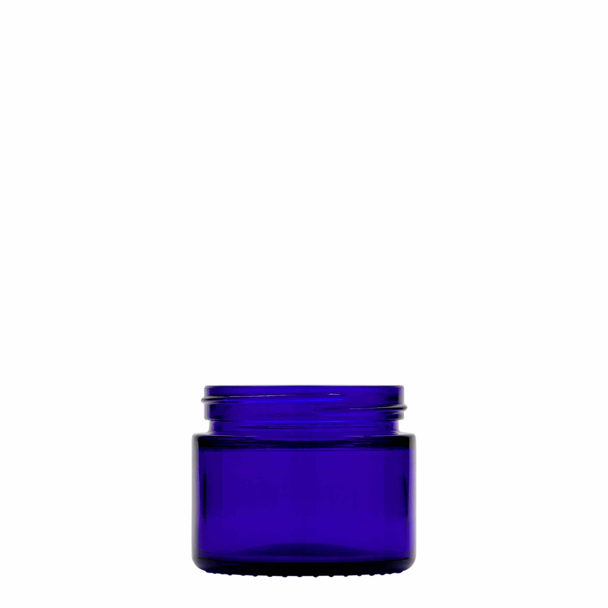 50 ml tégely 'Blue Edition', üveg, királykék, nyílás: csavarzár