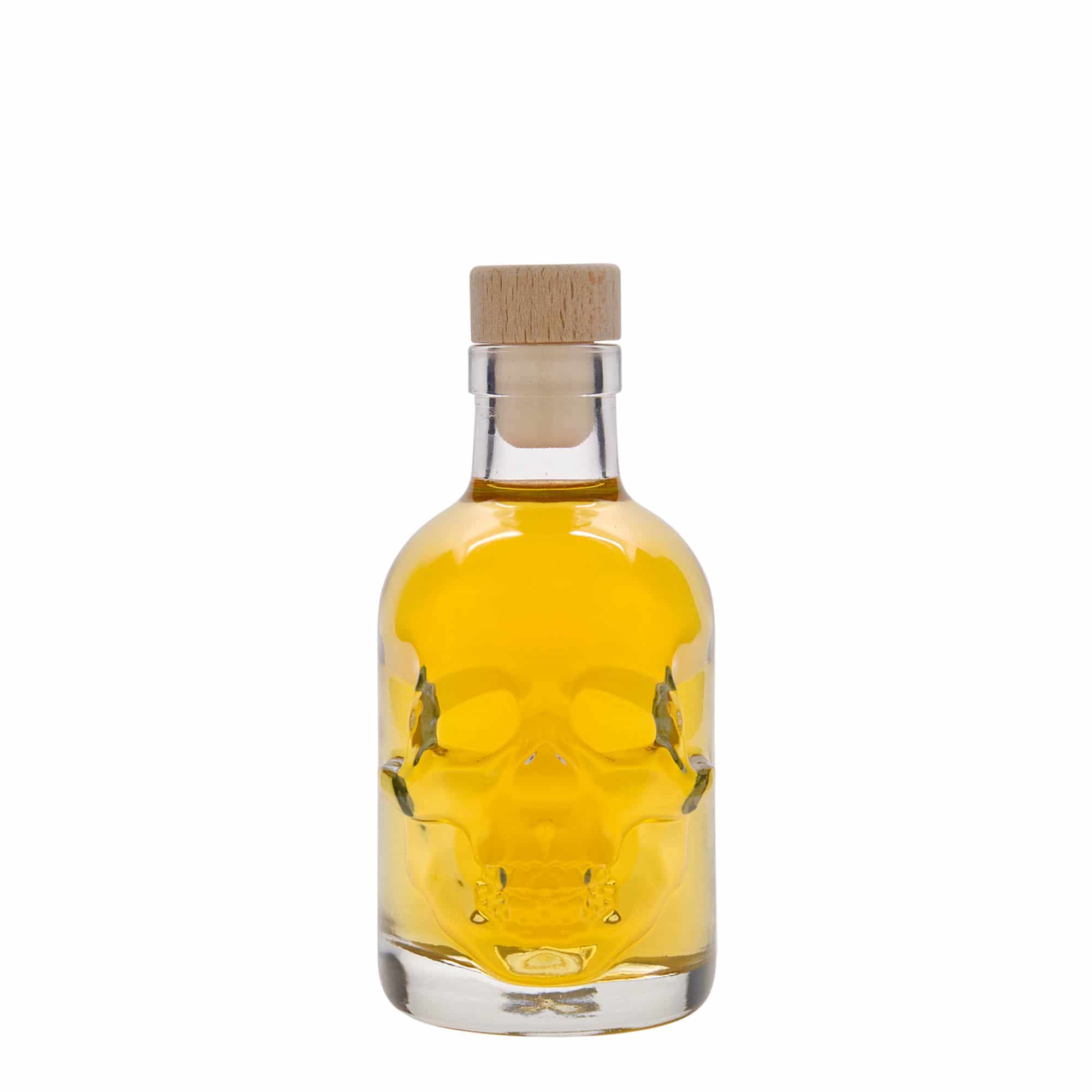 200 ml-es üvegpalack 'Totenkopf', szájnyílás: parafadugó