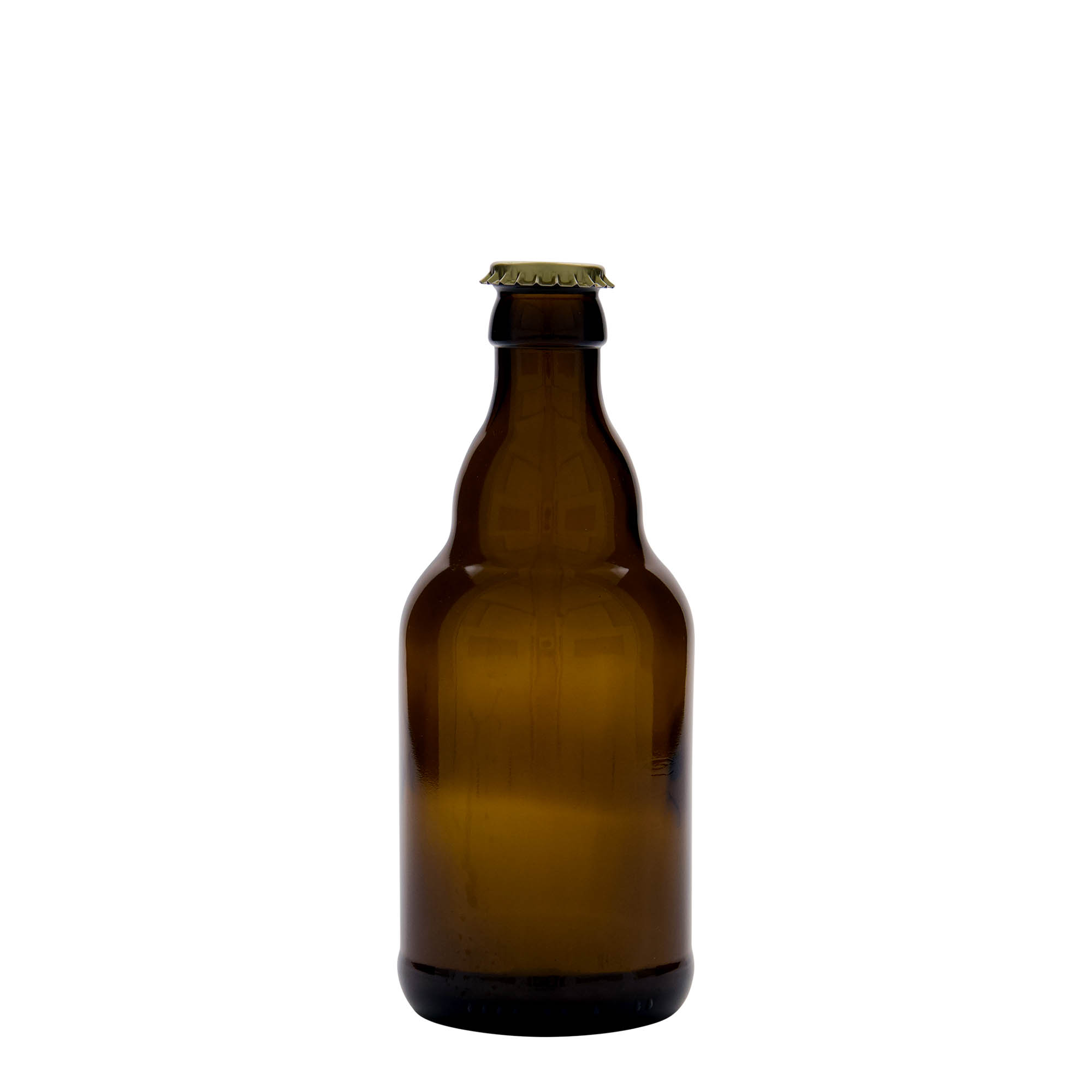 330 ml sörösüveg 'Steinie', üveg, barna, nyak: csavarzár