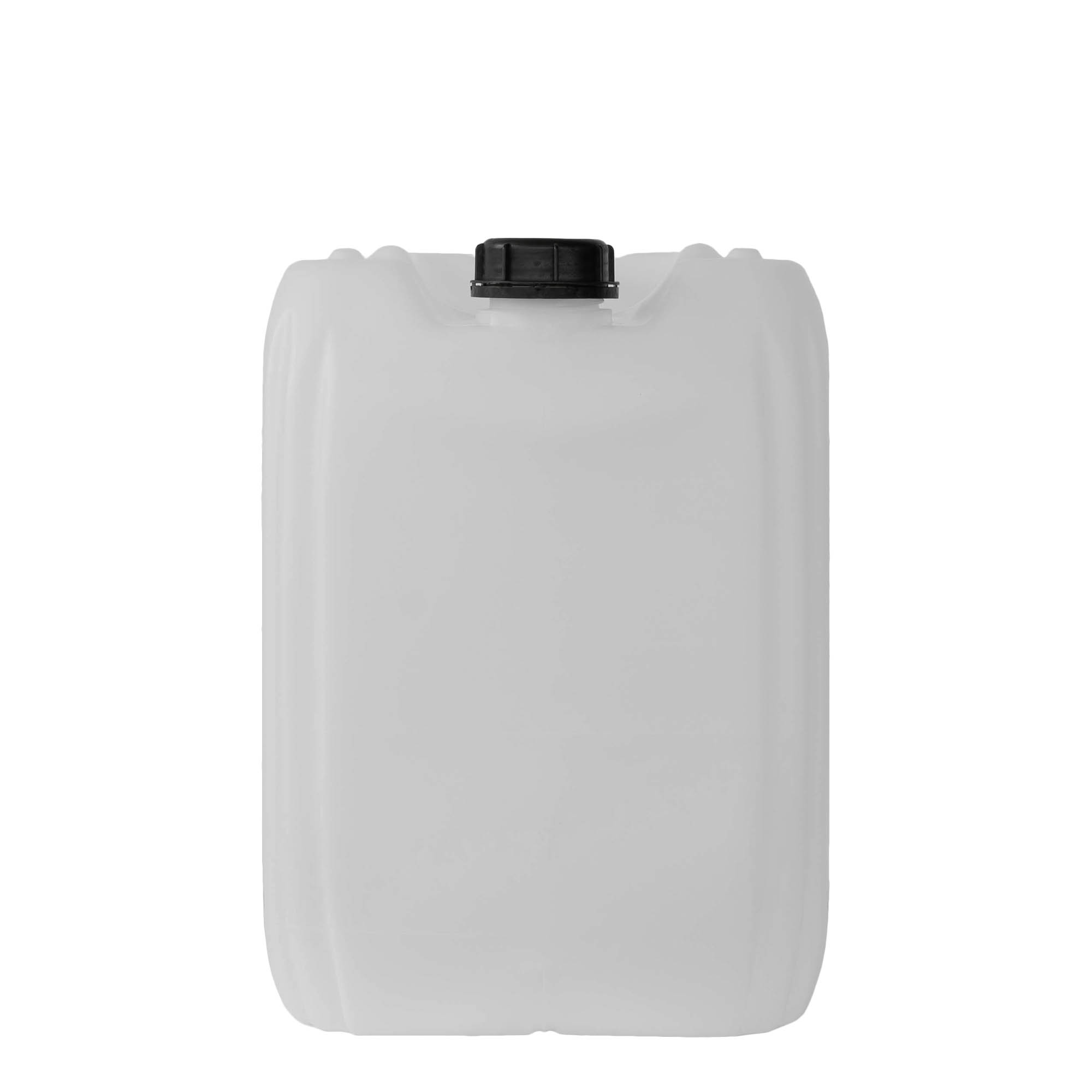 25 l kanna, téglalap alakú, HDPE műanyag, natúr, nyílás: ND 60 25 l kanna, téglalap alakú, HDPE műanyag, natúr, nyílás: ND 60
