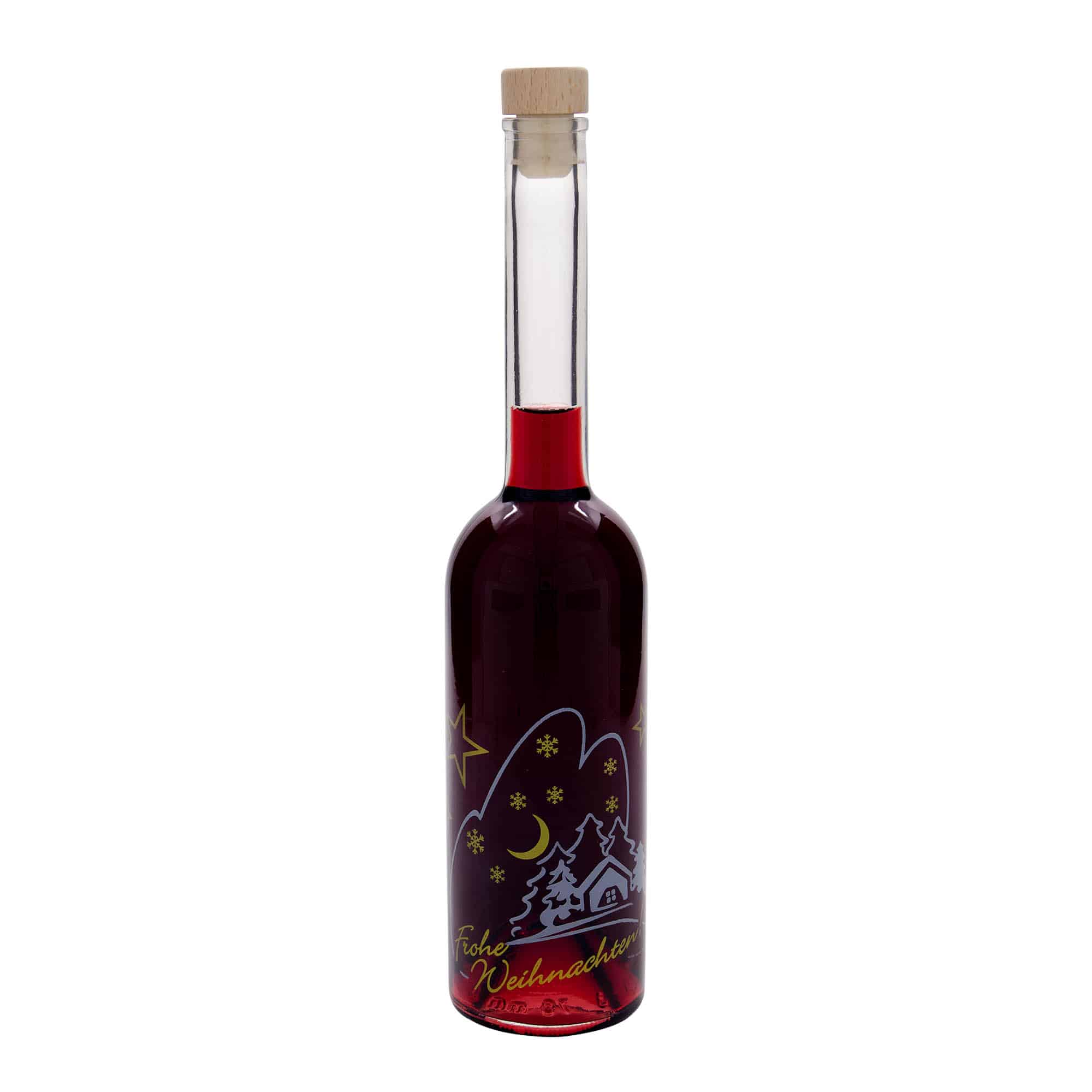 500 ml üvegpalack 'Opera', motívum: karácsonyi idill, nyak: parafa