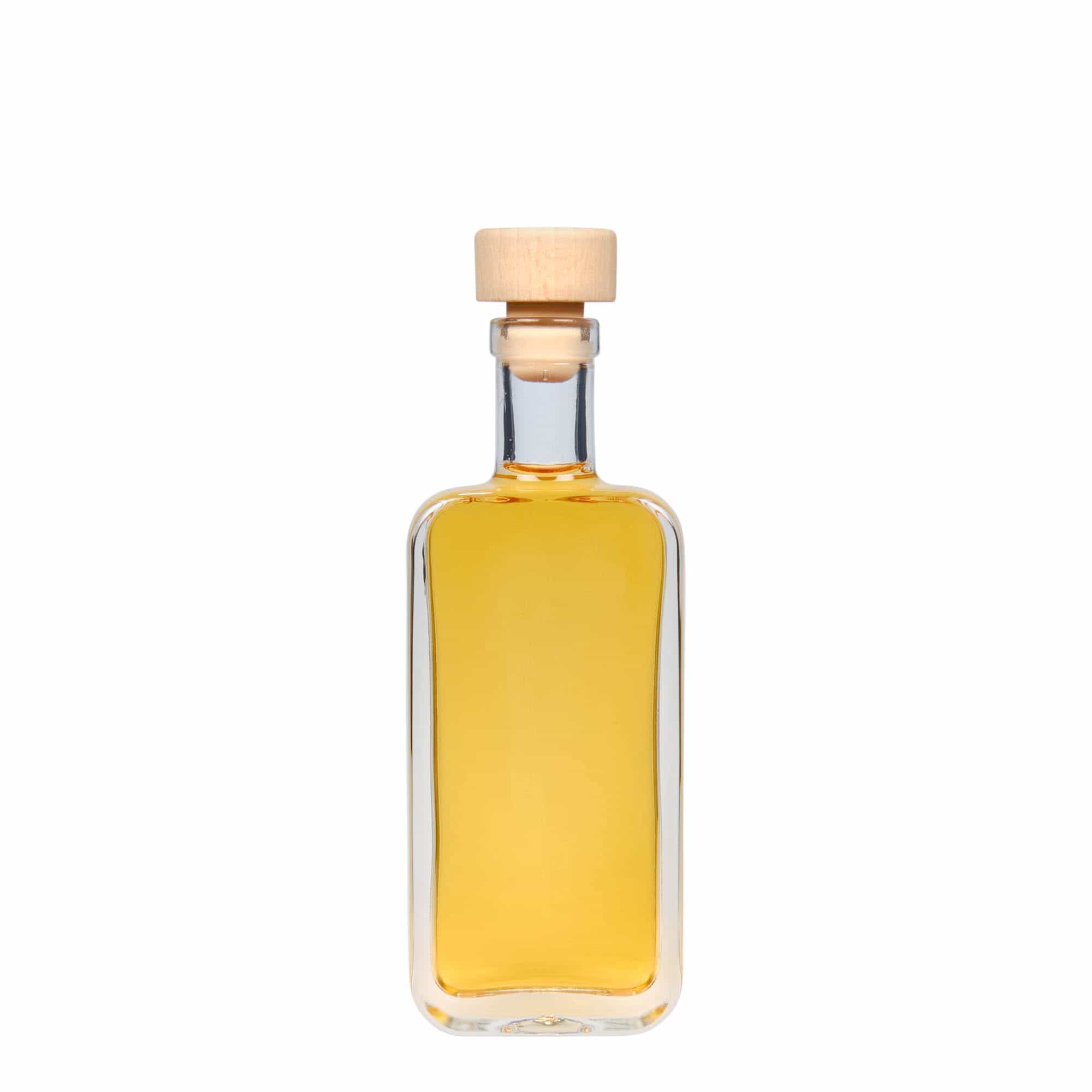 100 ml-es üvegpalack 'Nice', négyszögletű, szájnyílás: parafadugó