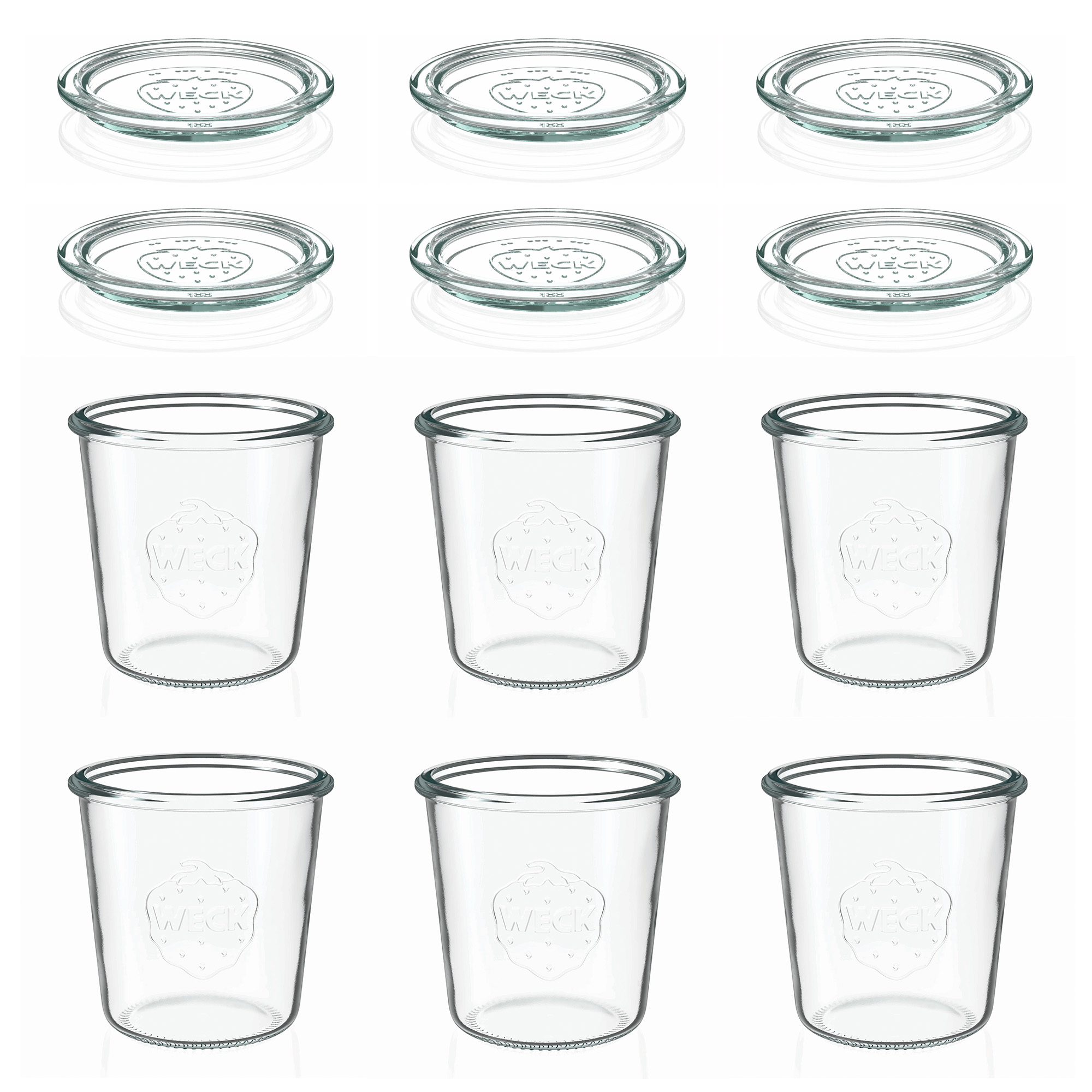 6x 580 ml Felfordítható WECK-üveg üvegfedéllel RR 100