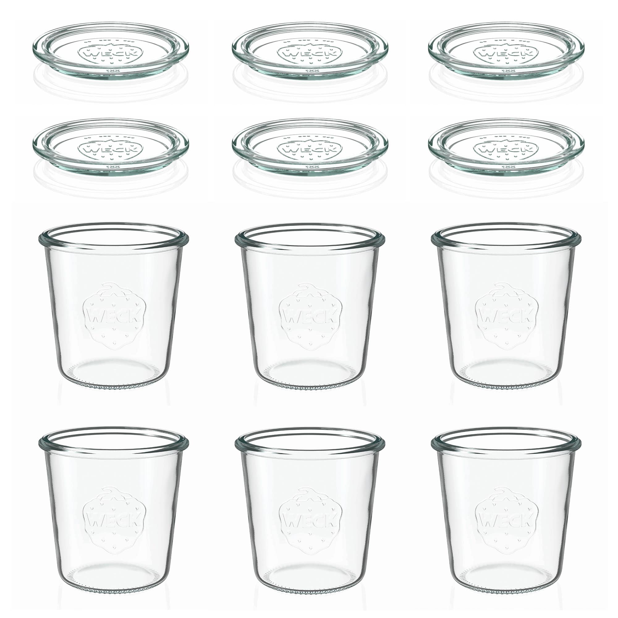6x 580 ml Felfordítható WECK-üveg üvegfedéllel RR 100