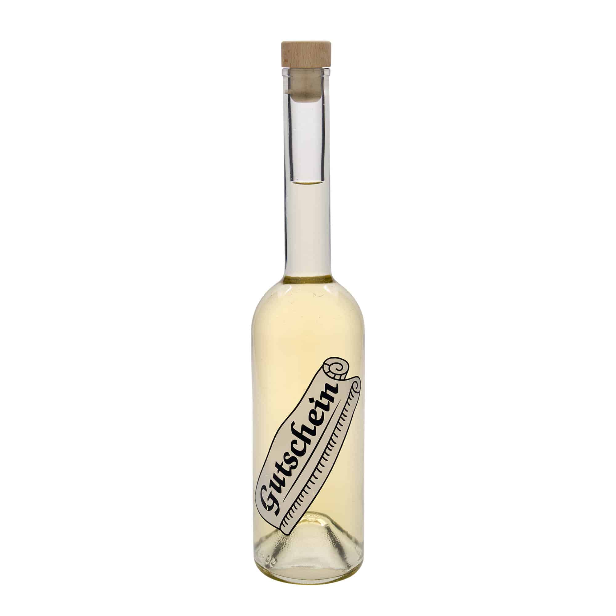 500 ml üvegpalack 'Opera', motívum: utalvány, nyílás: parafa