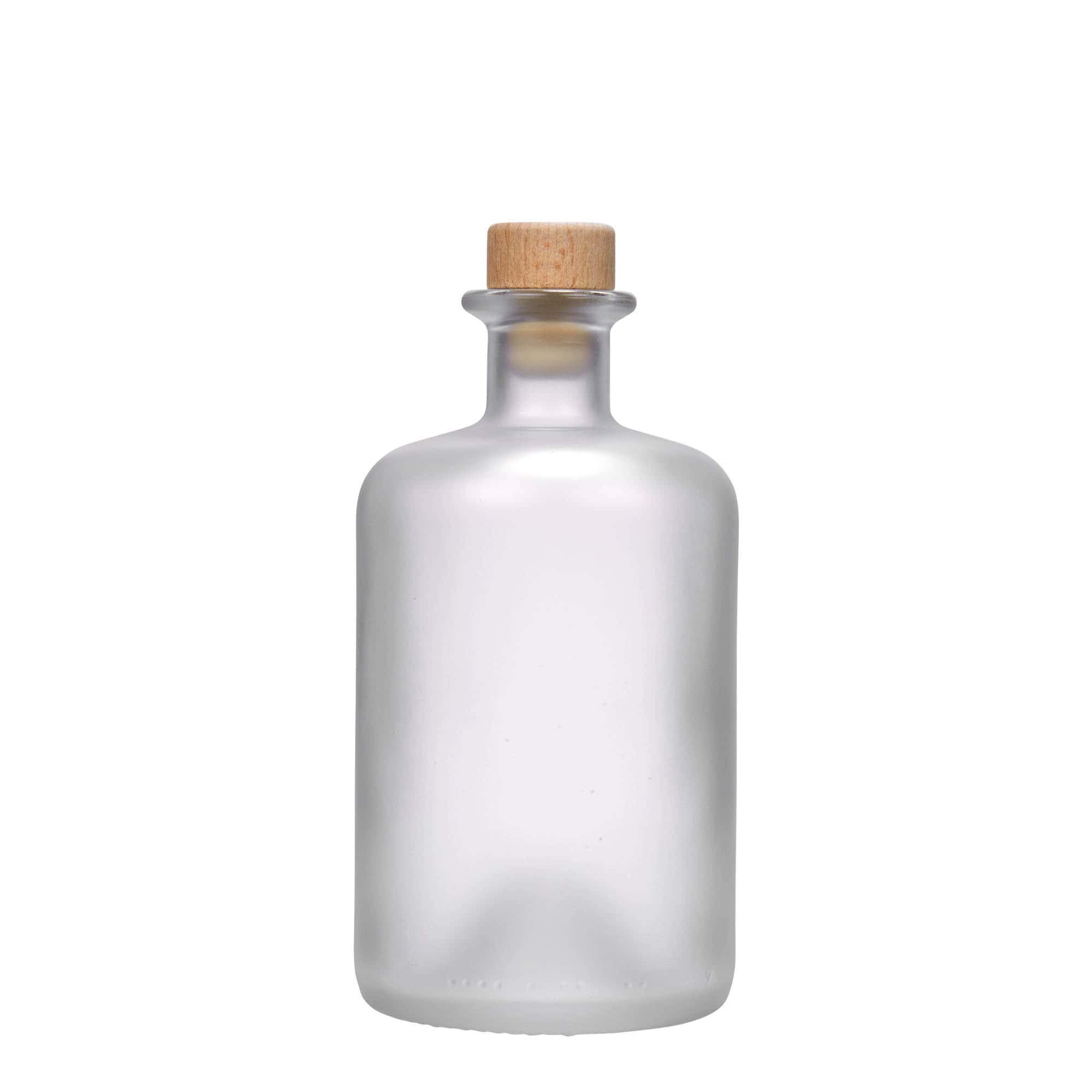 500 ml gyógyszerészüveg, jégmintás, száj: parafa