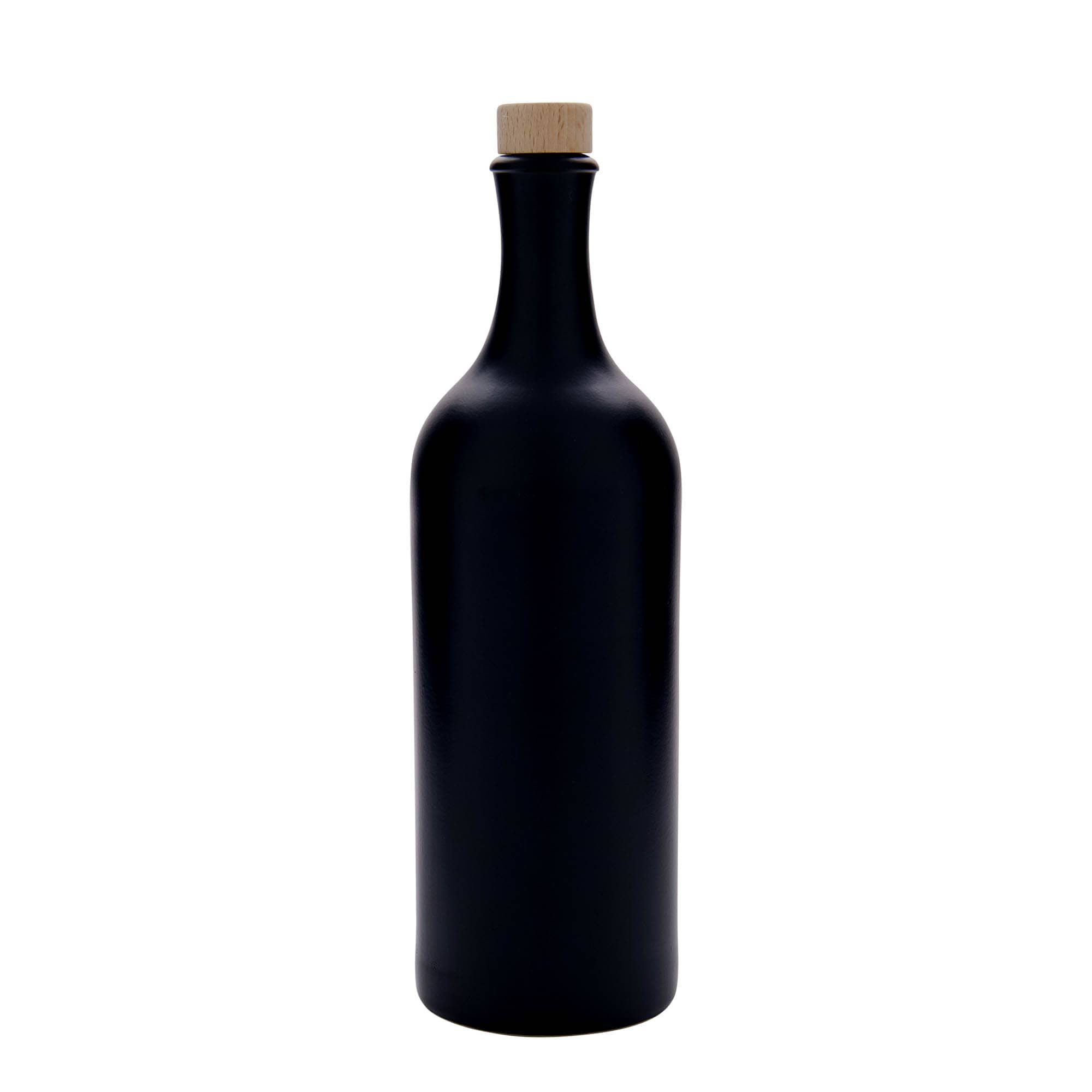 750 ml hosszúnyakú agyagedény, kőedény, fekete, száj: parafa 750 ml hosszúnyakú agyagedény, kőedény, fekete, száj: parafa