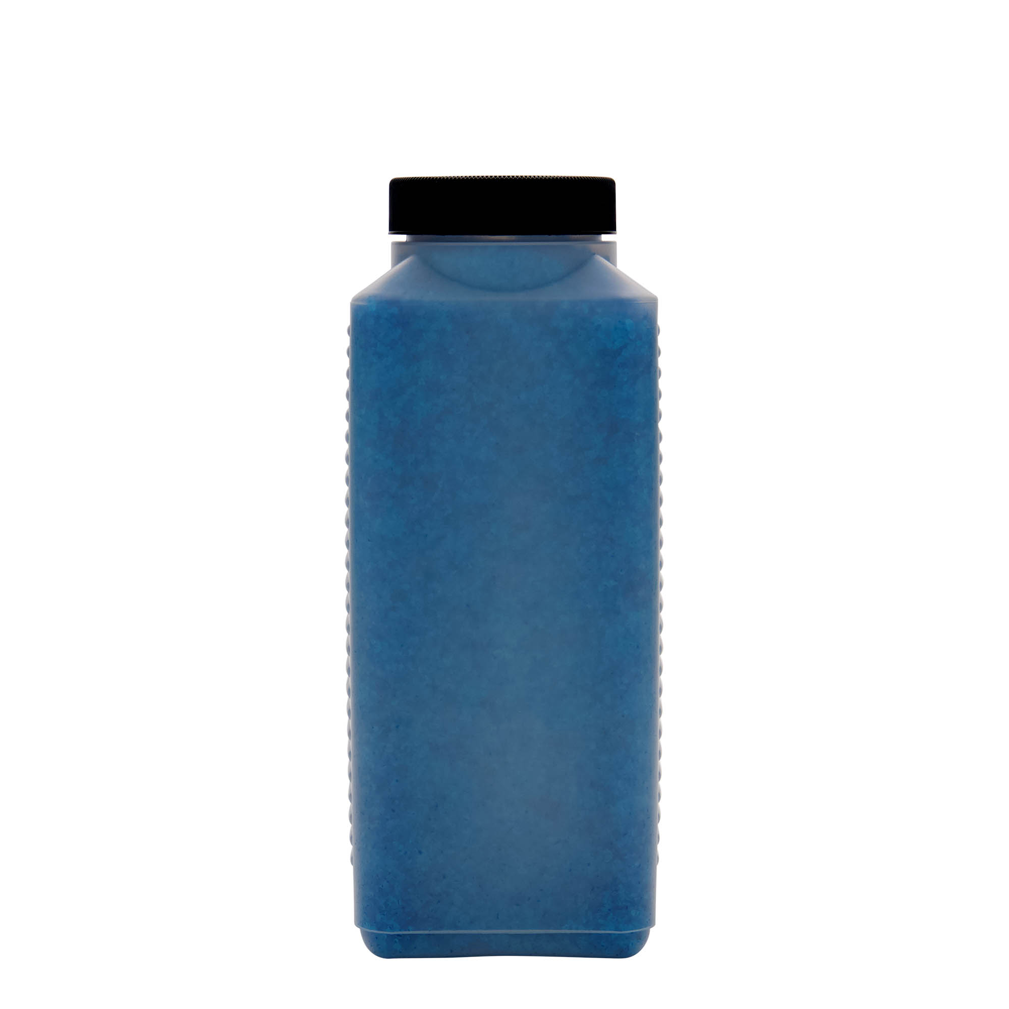 1.000 ml széles nyakú palack, téglalap alakú, HDPE műanyag, natúr, nyílás: DIN 60 EPE