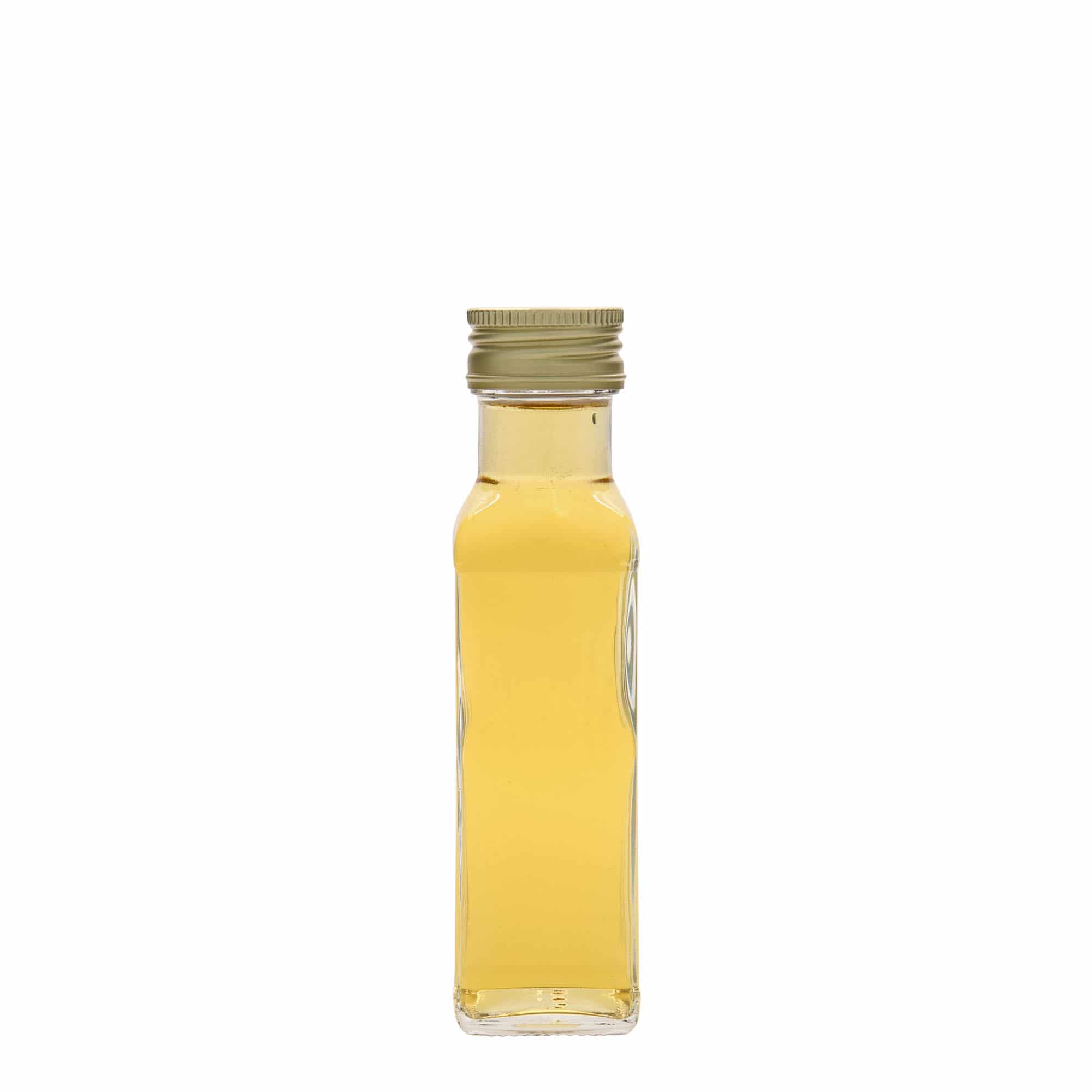 100 ml üvegpalack 'Marasca', négyzet alakú, nyílás: PP 31,5