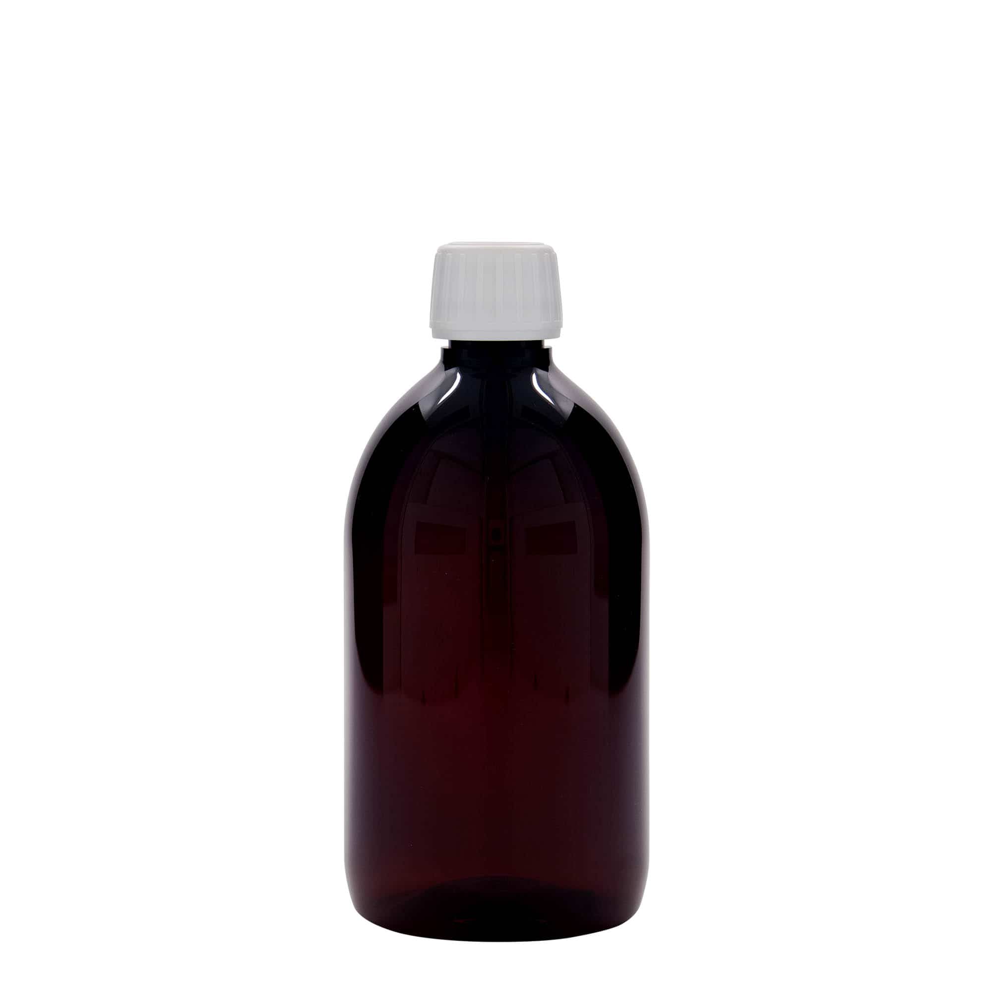 500 ml-es PET-patikai üveg, barna, műanyag, szájnyílás: PP 28