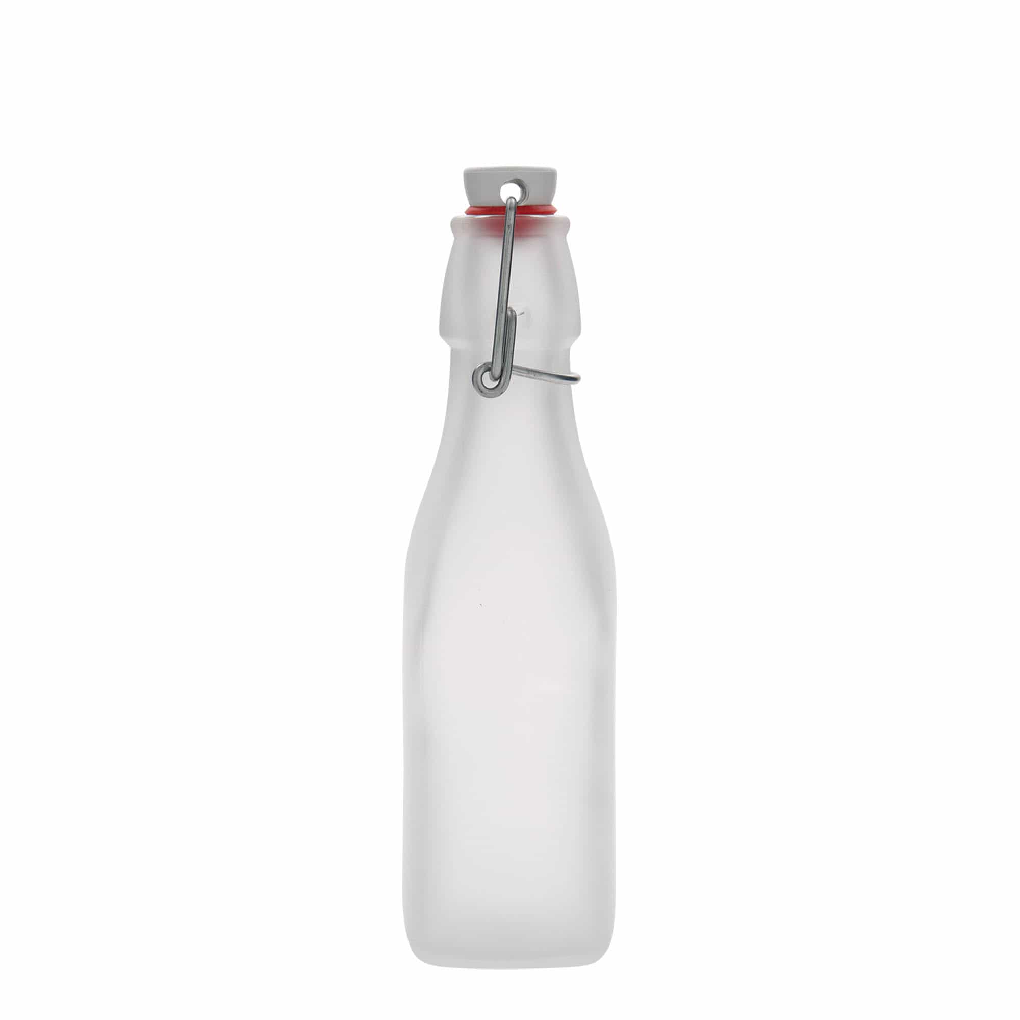 250 ml üveges palack 'Swing, négyzet alakú, fehér, nyílás: füles zár'