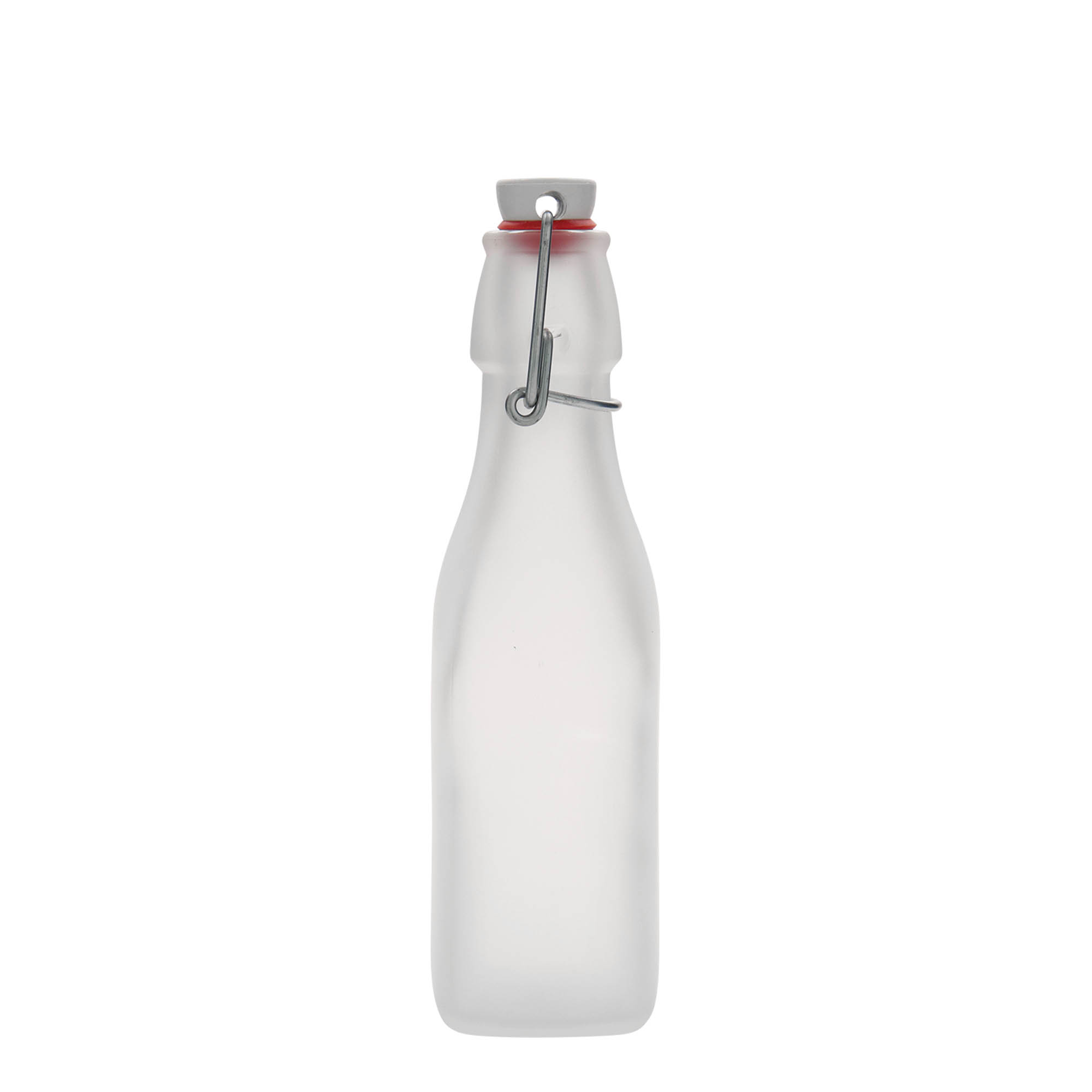 250 ml üveges palack 'Swing, négyzet alakú, fehér, nyílás: füles zár' 250 ml üveges palack 'Swing, négyzet alakú, fehér, nyílás: füles zár'