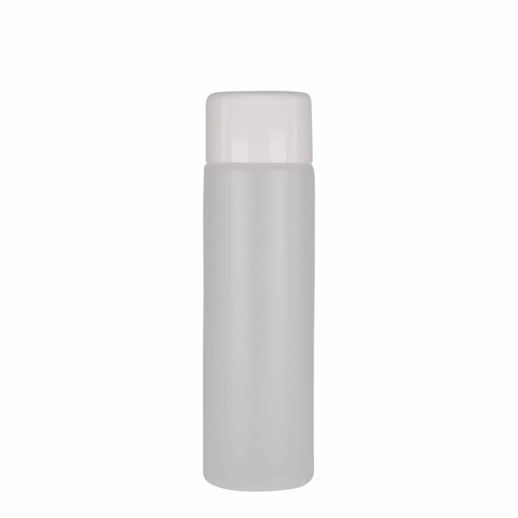 250 ml-es kerek palack, PE-műanyag, natúr, szájnyílás: csavaros kupak