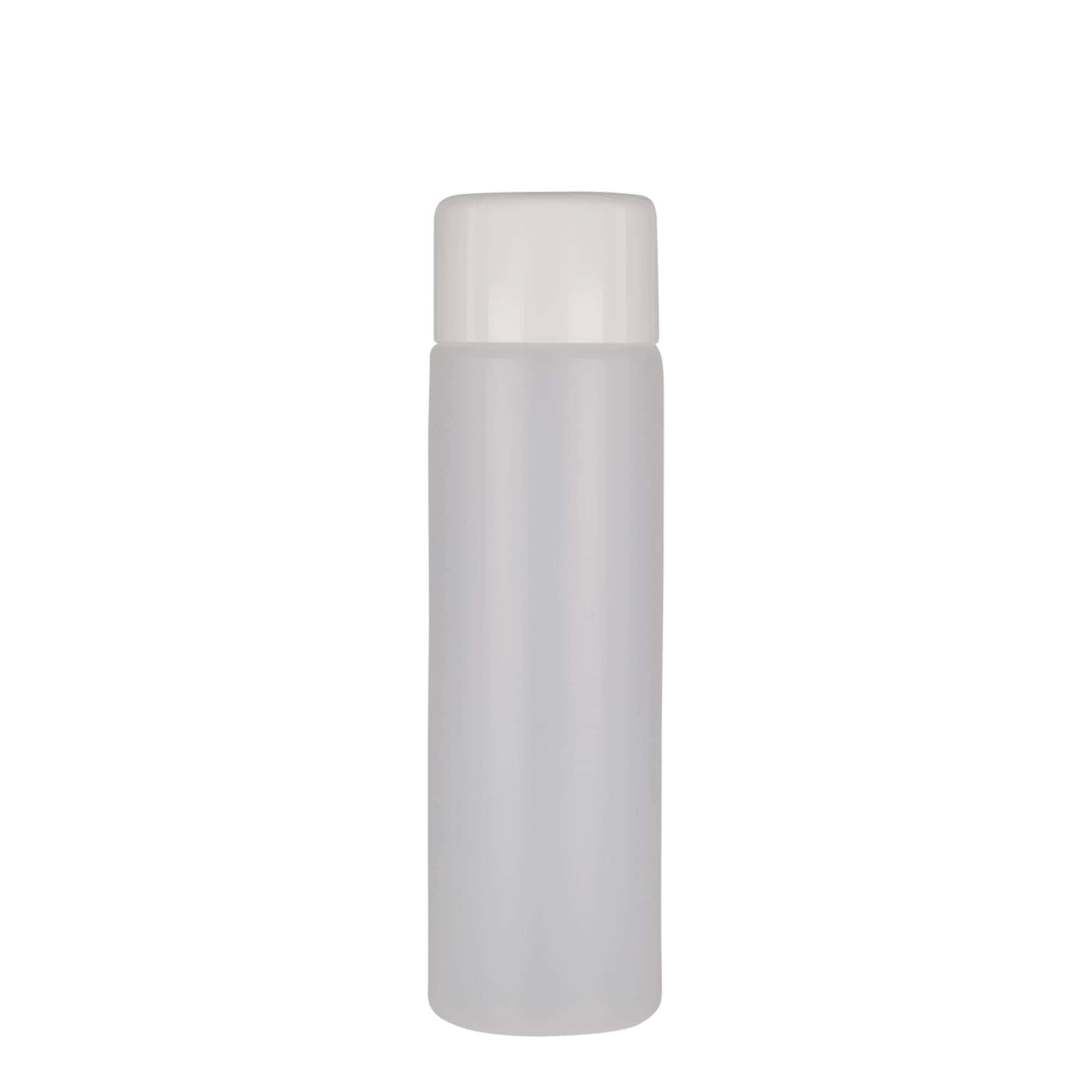 250 ml kerek palack, PE-műanyag, természetes, nyílás: csavarzár