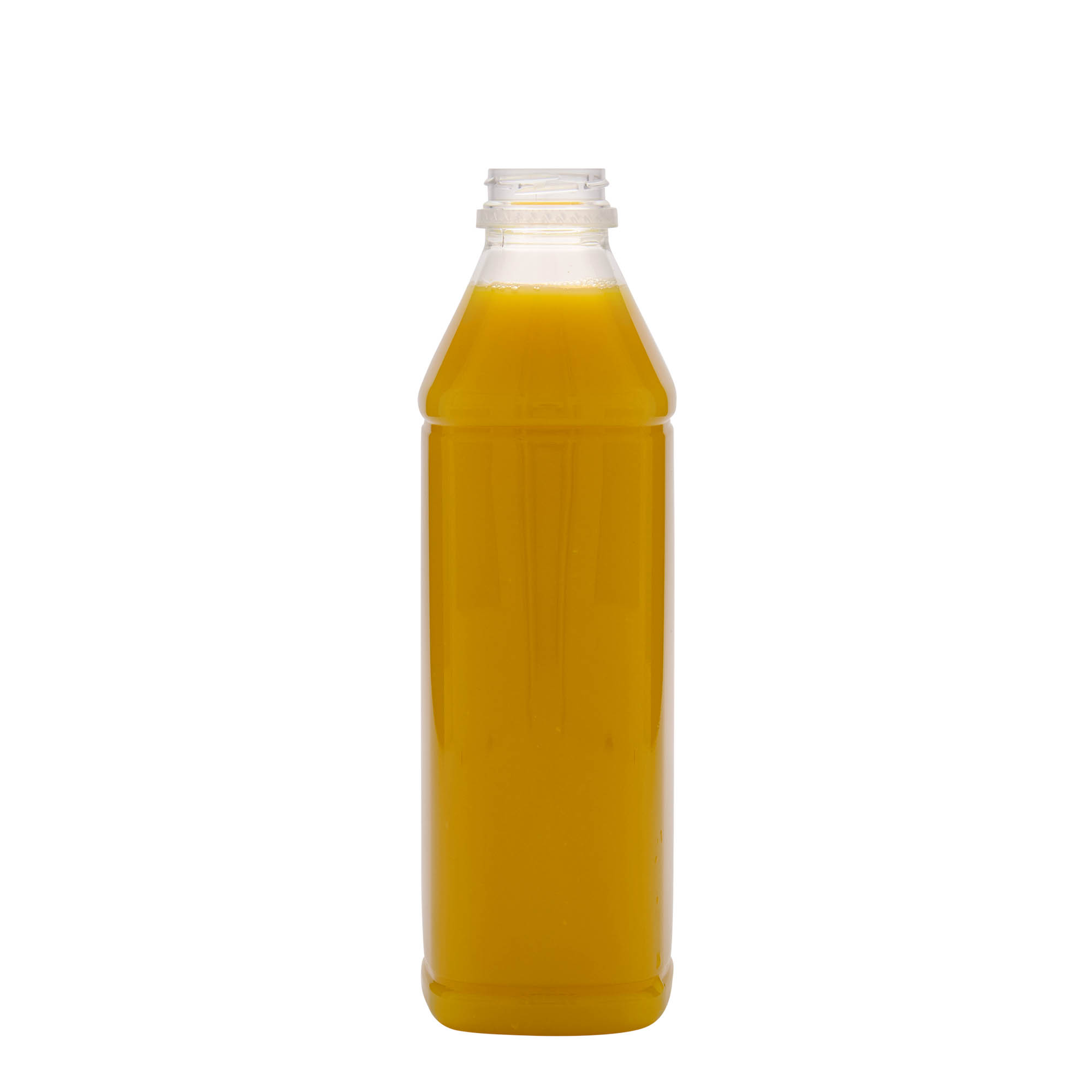 1.000 ml PET-palack 'Milk and Juice Carré', négyzet alakú, műanyag, nyílás: 38 mm