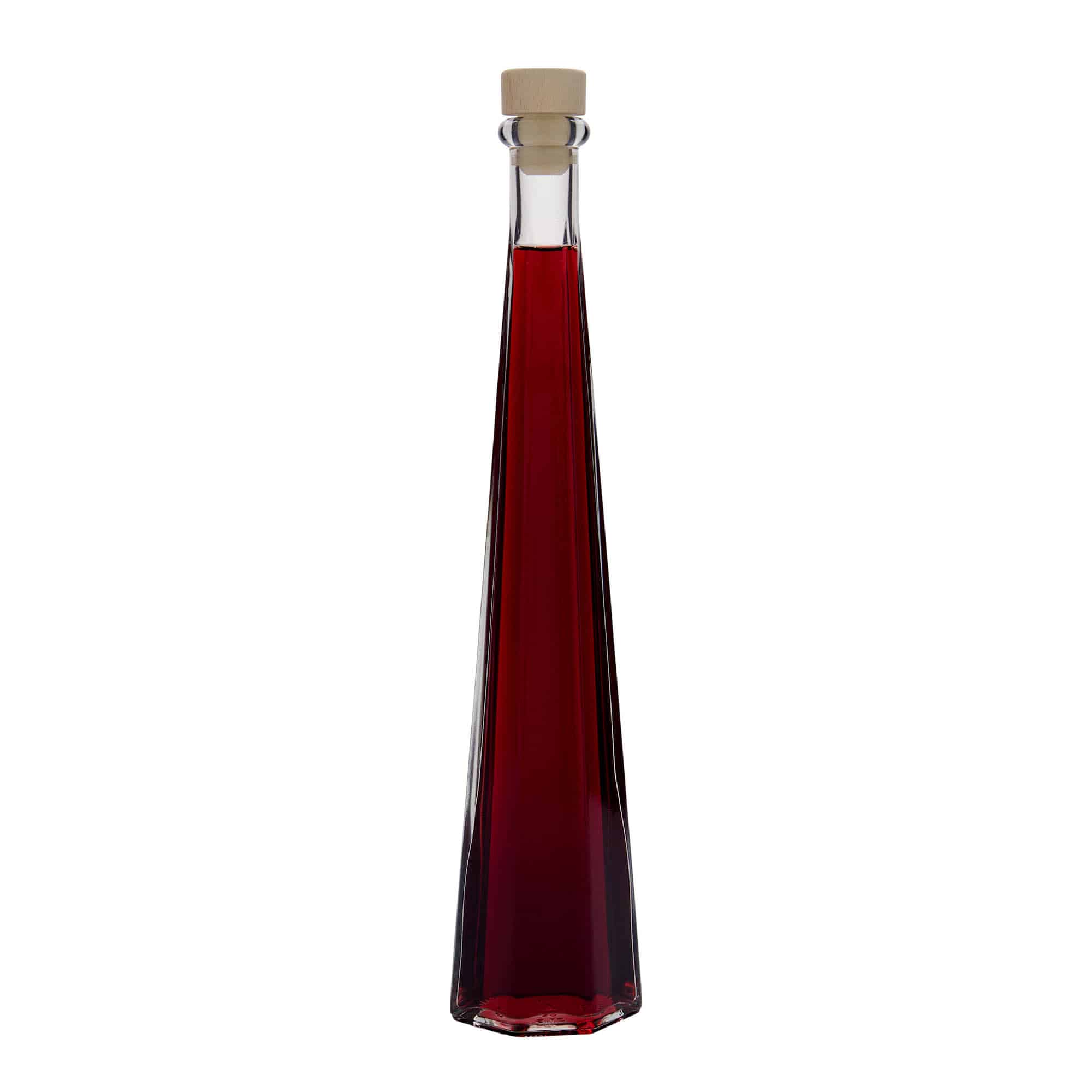 200 ml üvegpalack 'Dama Sexta', hatszögletű, nyak: parafa