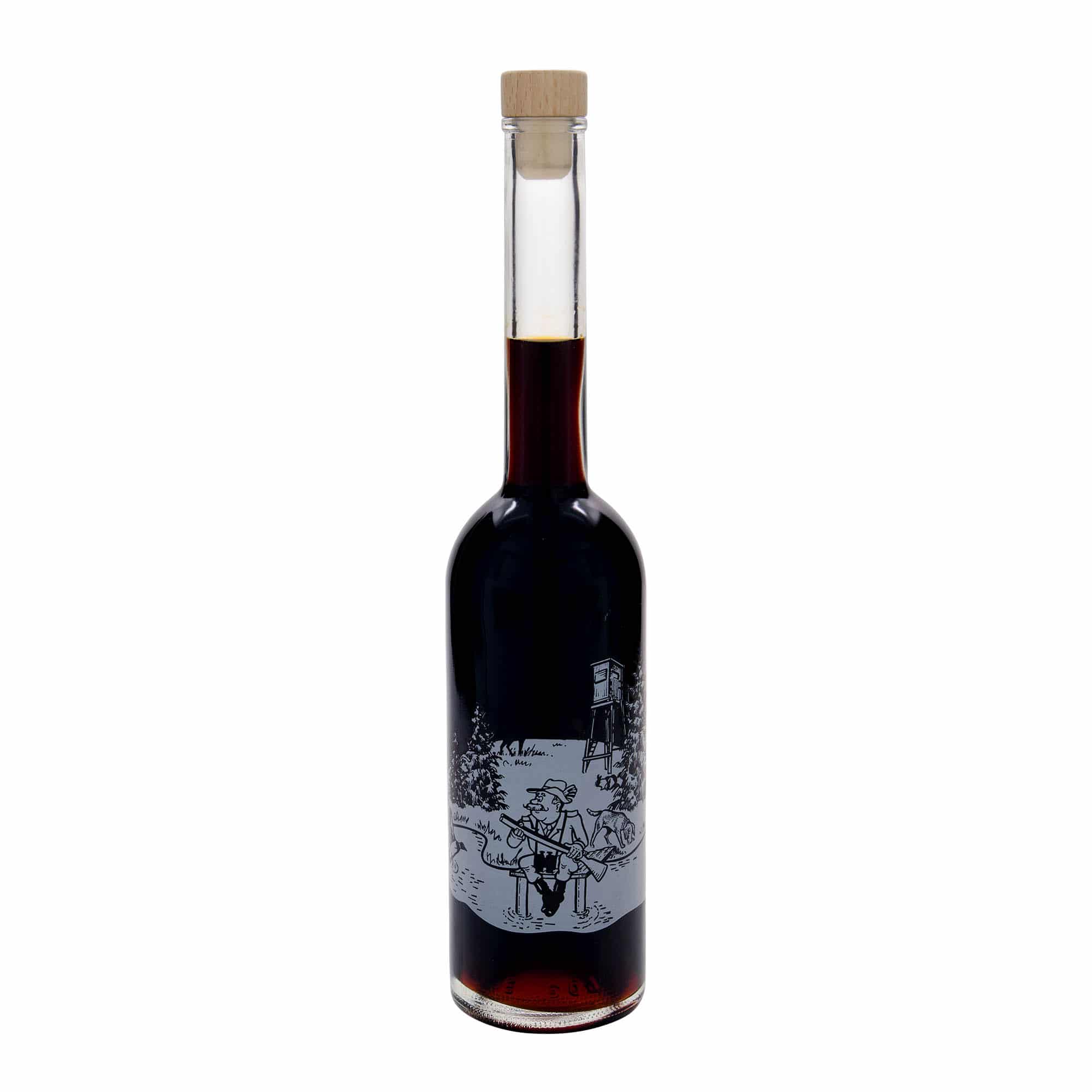500 ml üvegpalack 'Opera', motívum: Vadász, nyílás: parafa
