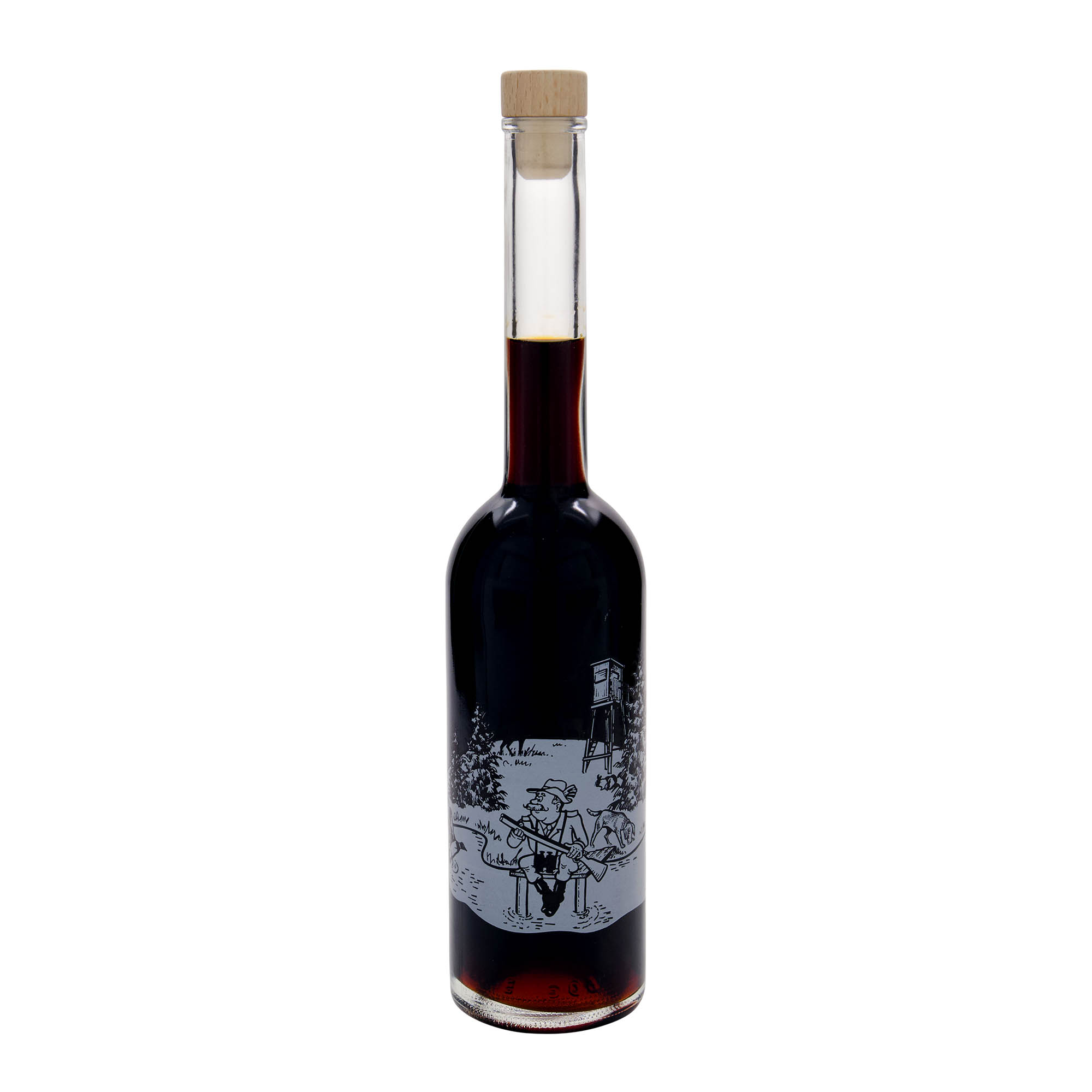 500 ml üvegpalack 'Opera', motívum: Vadász, nyílás: parafa