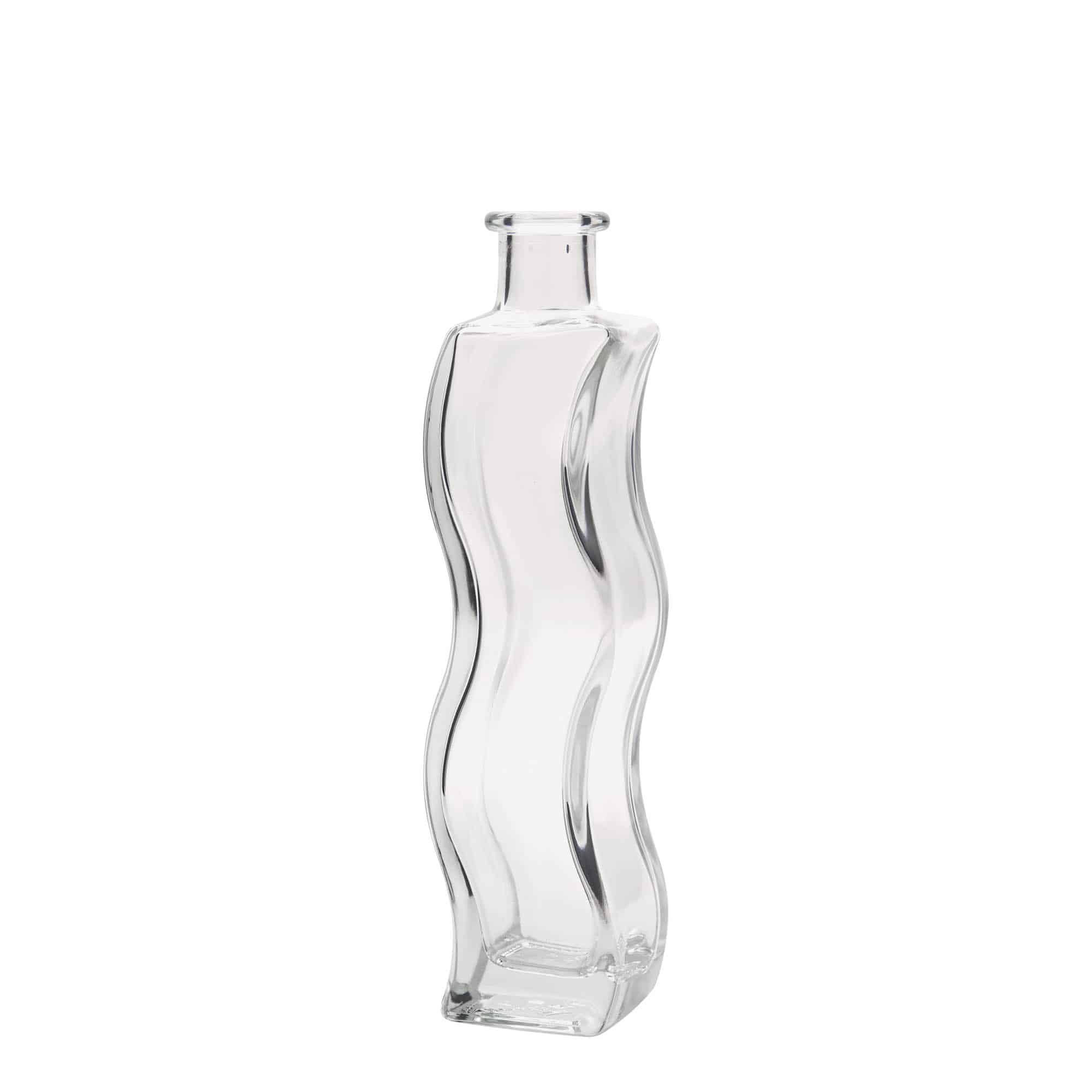 200 ml üvegpalack 'Hullám', négyzet alakú, nyílás: parafa