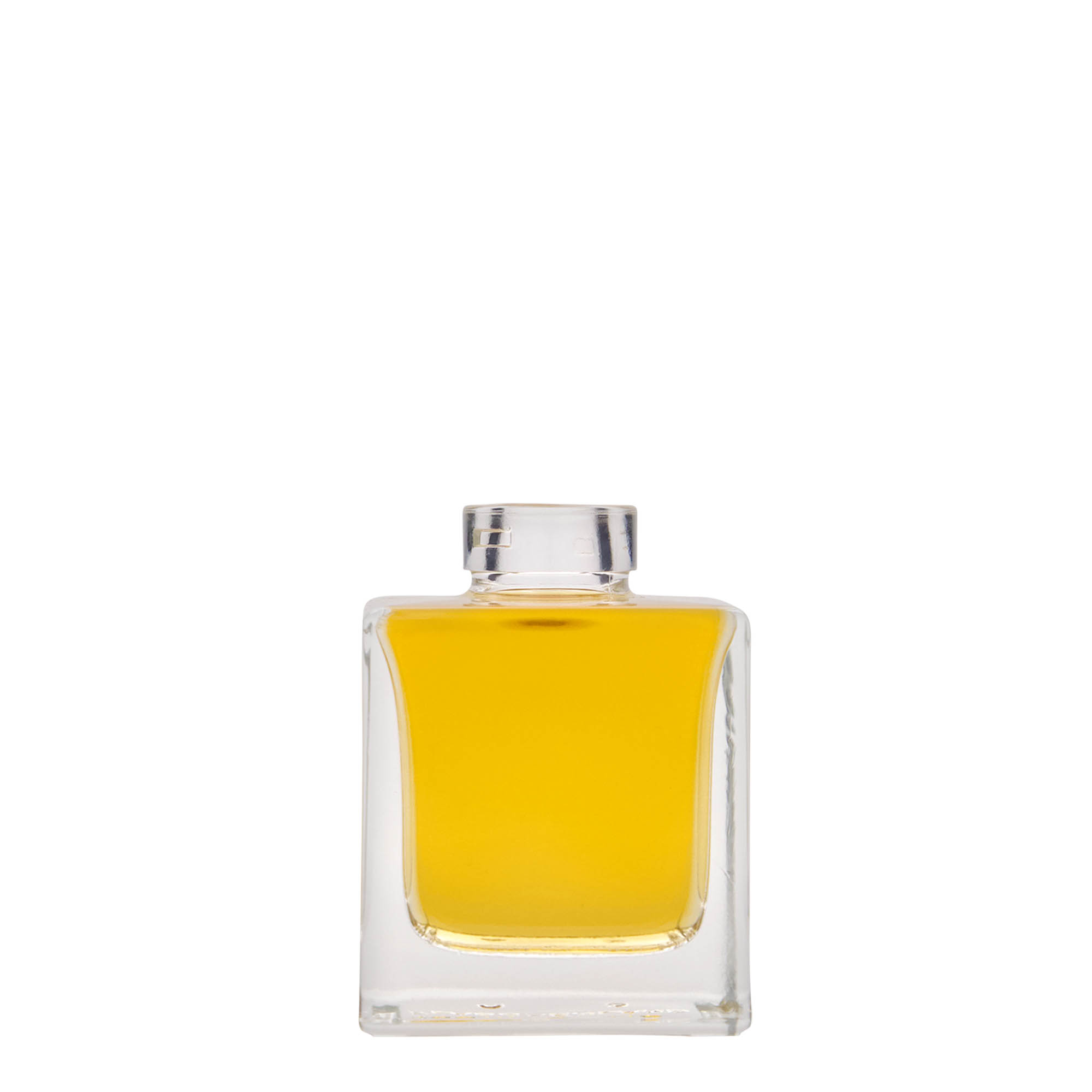 100 ml üvegpalack 'Cube', négyzet alakú, nyílás: parafa