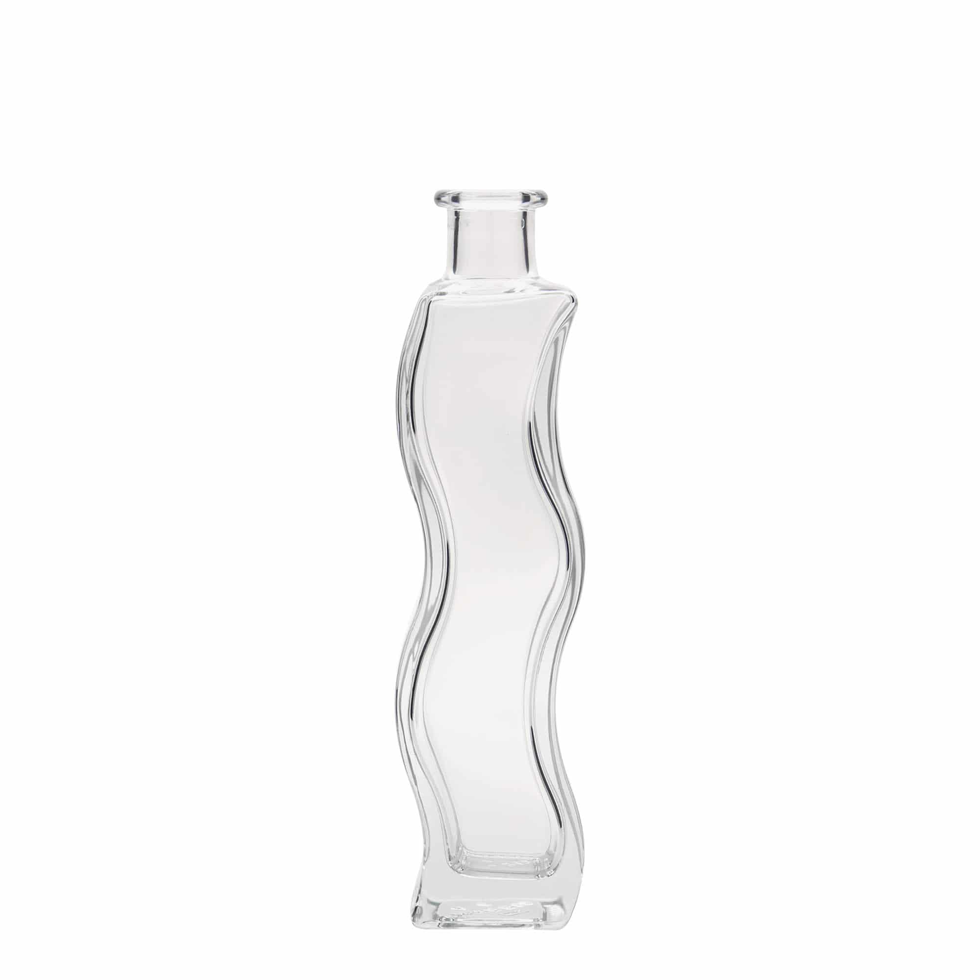 200 ml üvegpalack 'Hullám', négyzet alakú, nyílás: parafa