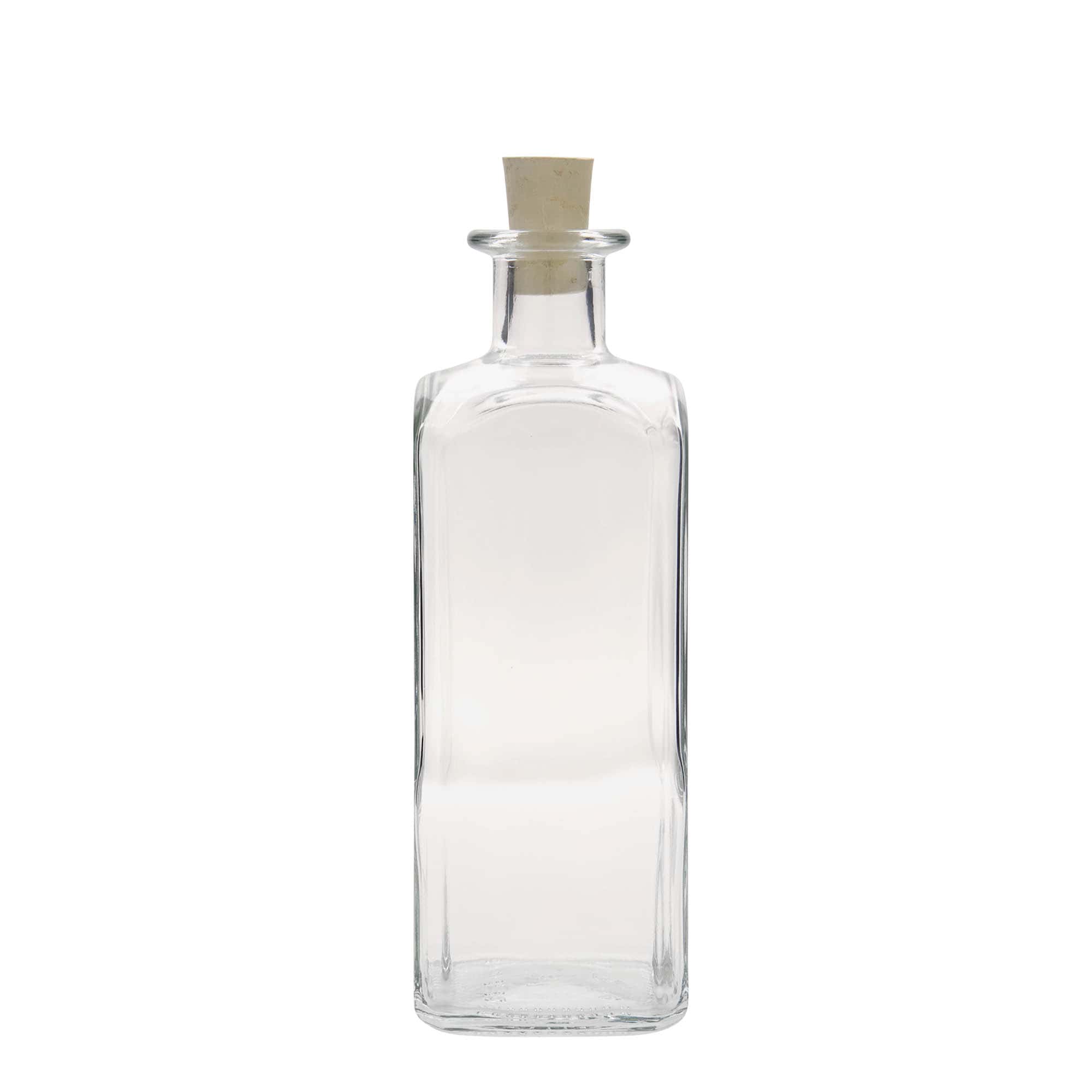500 ml üvegpalack Apotheker Carré, négyzet alakú, nyílás: parafa