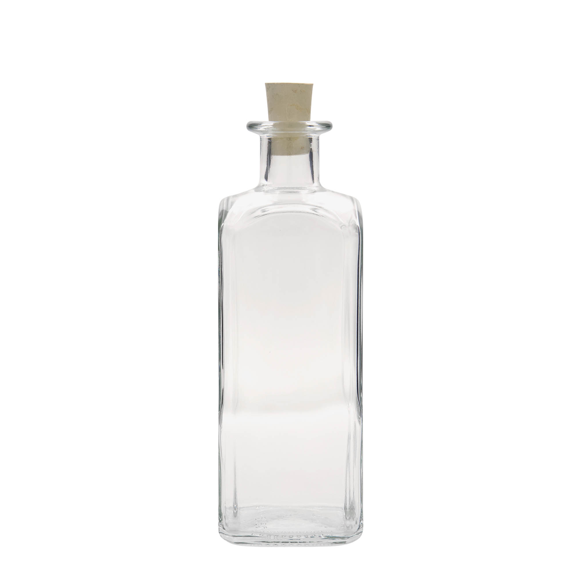 500 ml üvegpalack Apotheker Carré, négyzet alakú, nyílás: parafa