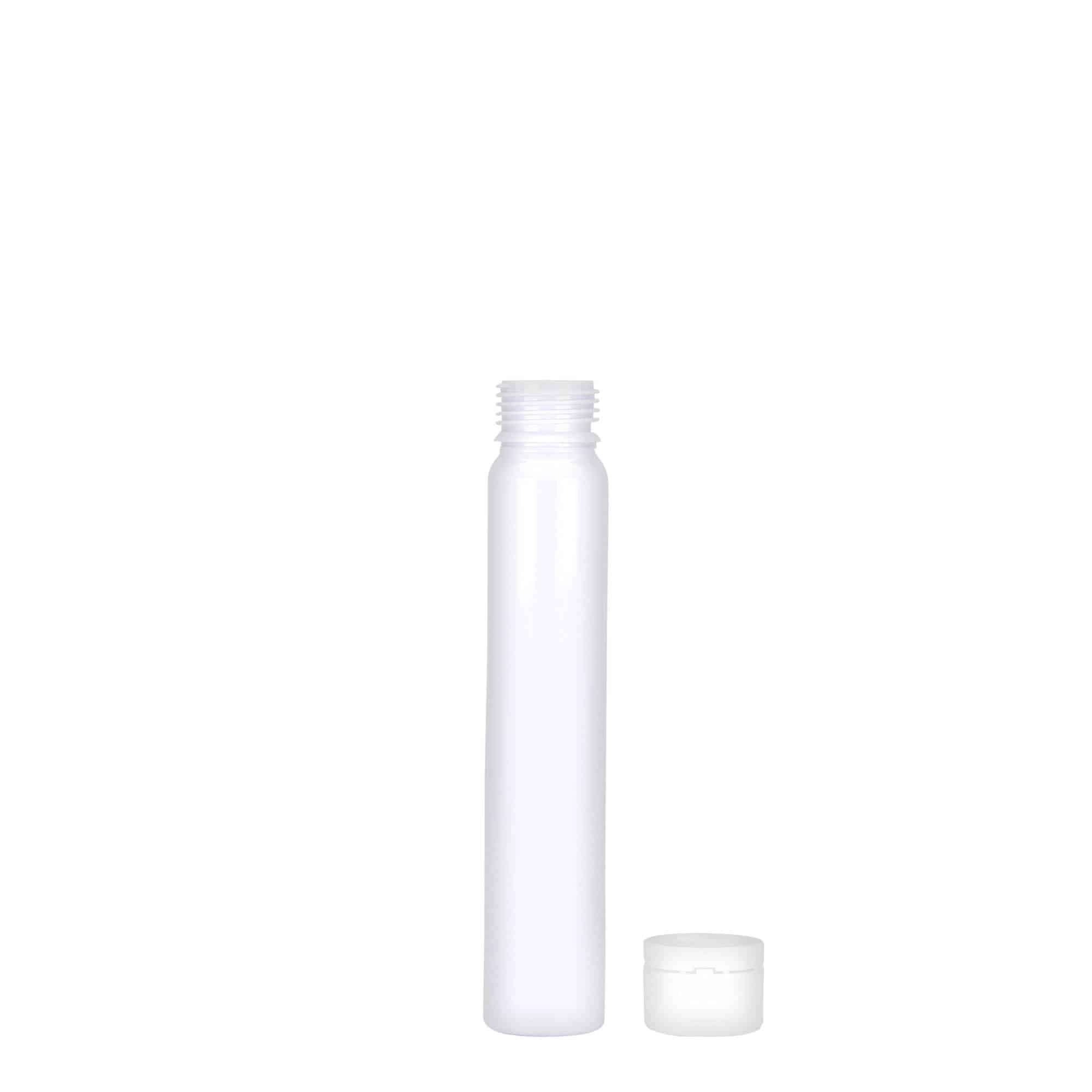 25 ml-es PET-cső, műanyag, fehér, szájnyílás: csavaros kupak