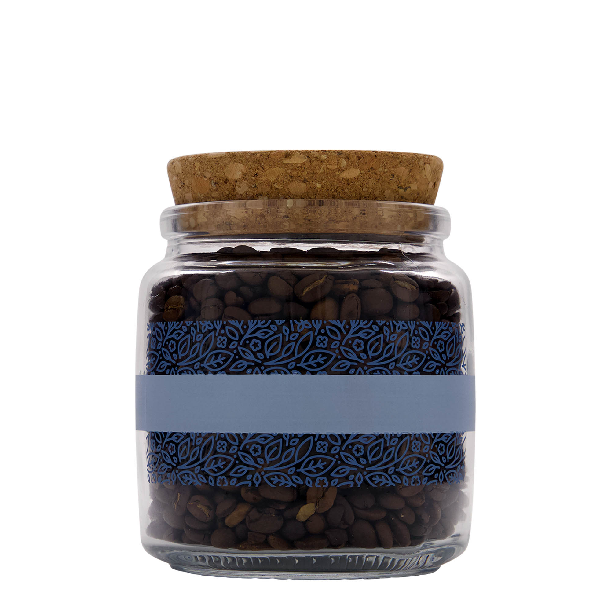 750 ml-es parafadugós üveg 'Giara', motívum: Naturalmente blu, szájnyílás: parafadugó