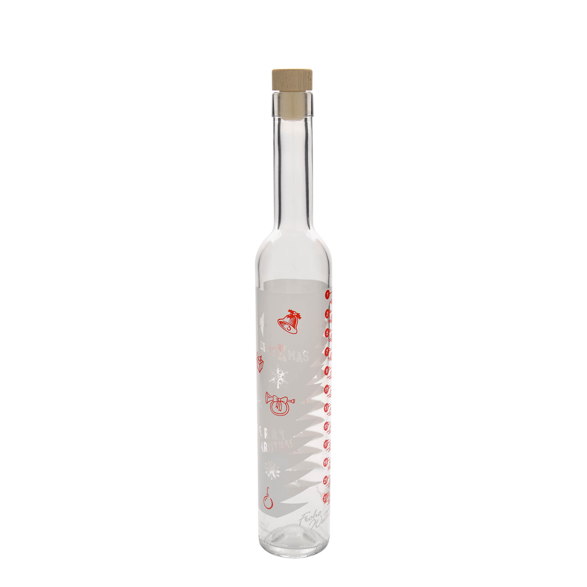 500 ml Maximo üveges palack, nyomtatott „Adventi naptár”, nyílás: parafa dugó 500 ml Maximo üveges palack, nyomtatott „Adventi naptár”, nyílás: parafa dugó