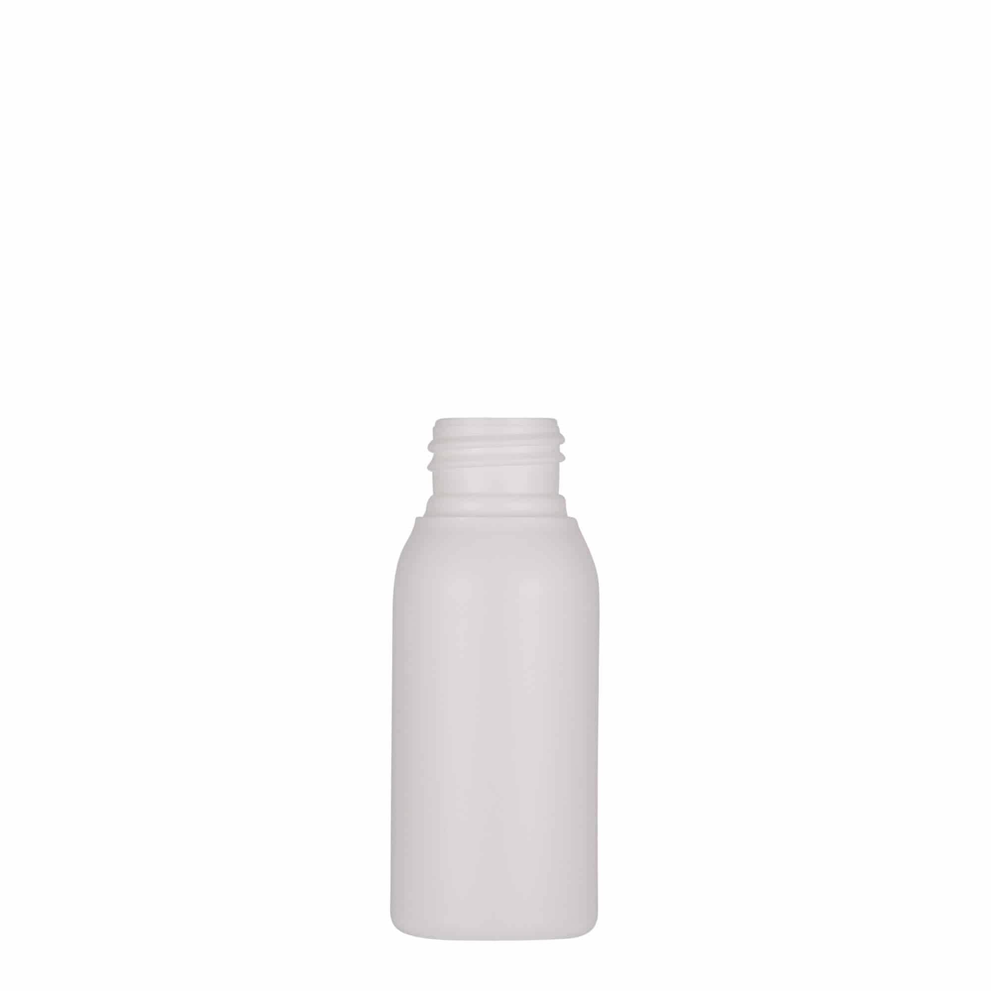 50 ml műanyag palack 'Tuffy', HDPE, fehér, nyílás: 24/410