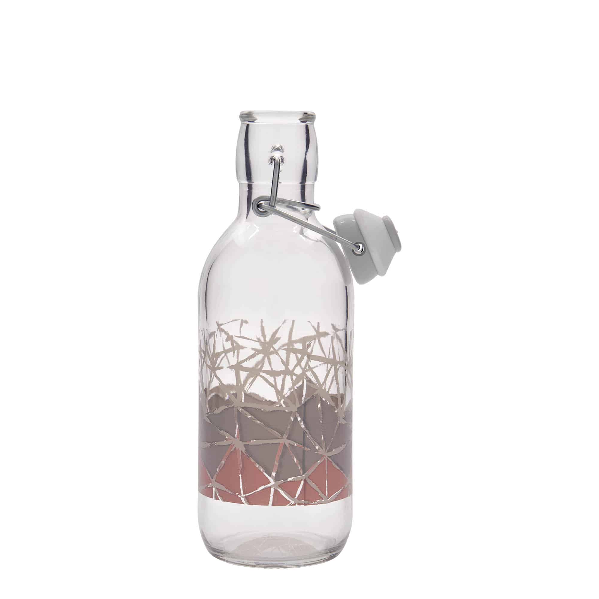 500 ml üveges palack Emilia nyomtatással 'Manolibera rosa', nyílás: patentzár 500 ml üveges palack Emilia nyomtatással 'Manolibera rosa', nyílás: patentzár