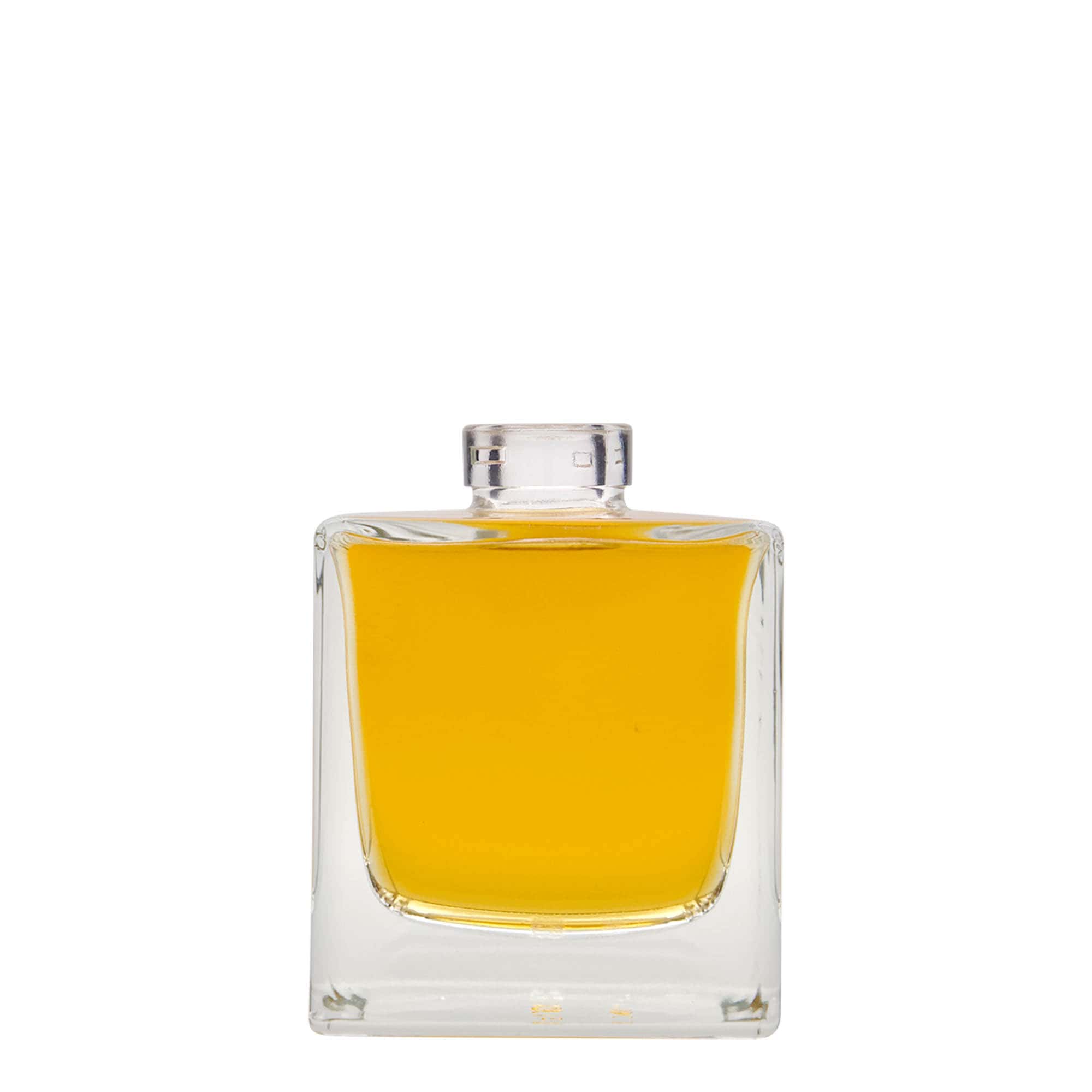 200 ml üvegpalack 'Cube', négyzet alakú, nyílás: parafa