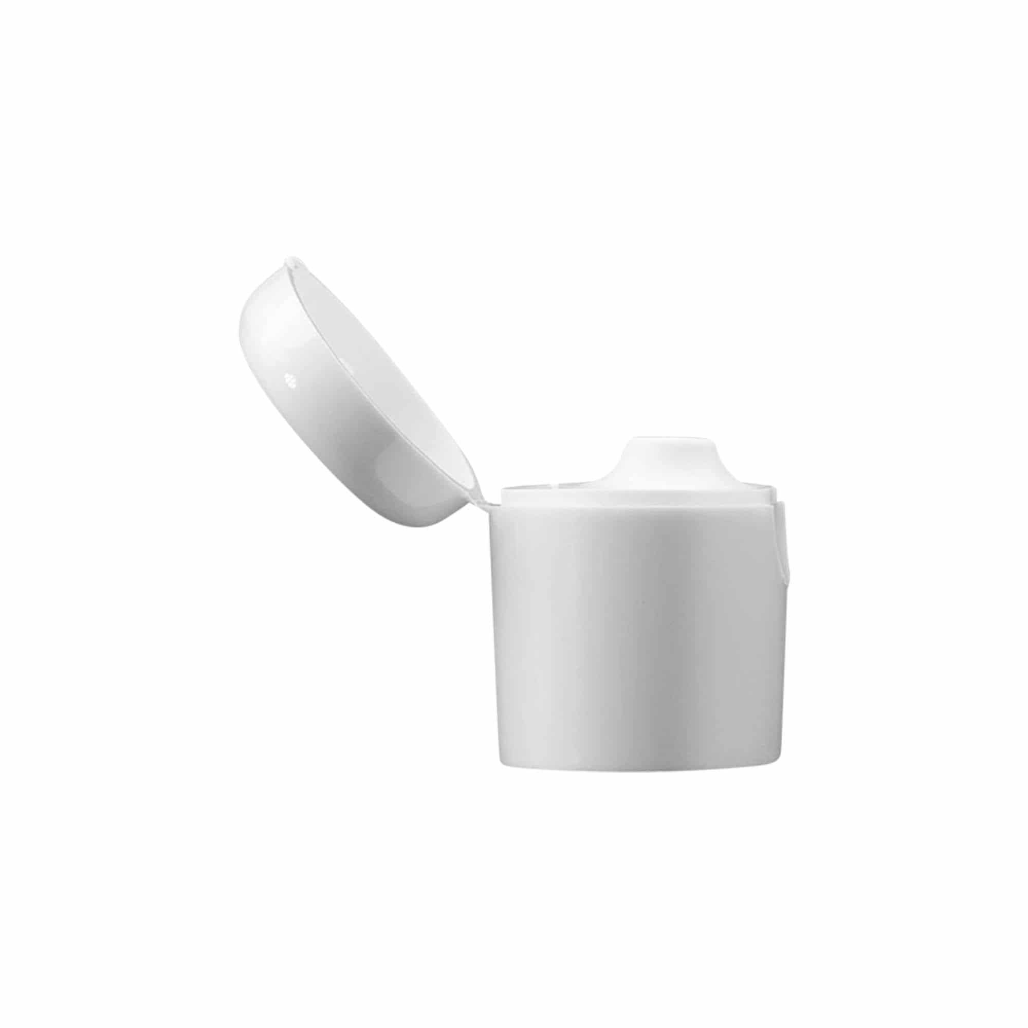 Csavaros fedél billenőzárral az 'Indy'-hez, műanyag, fehér