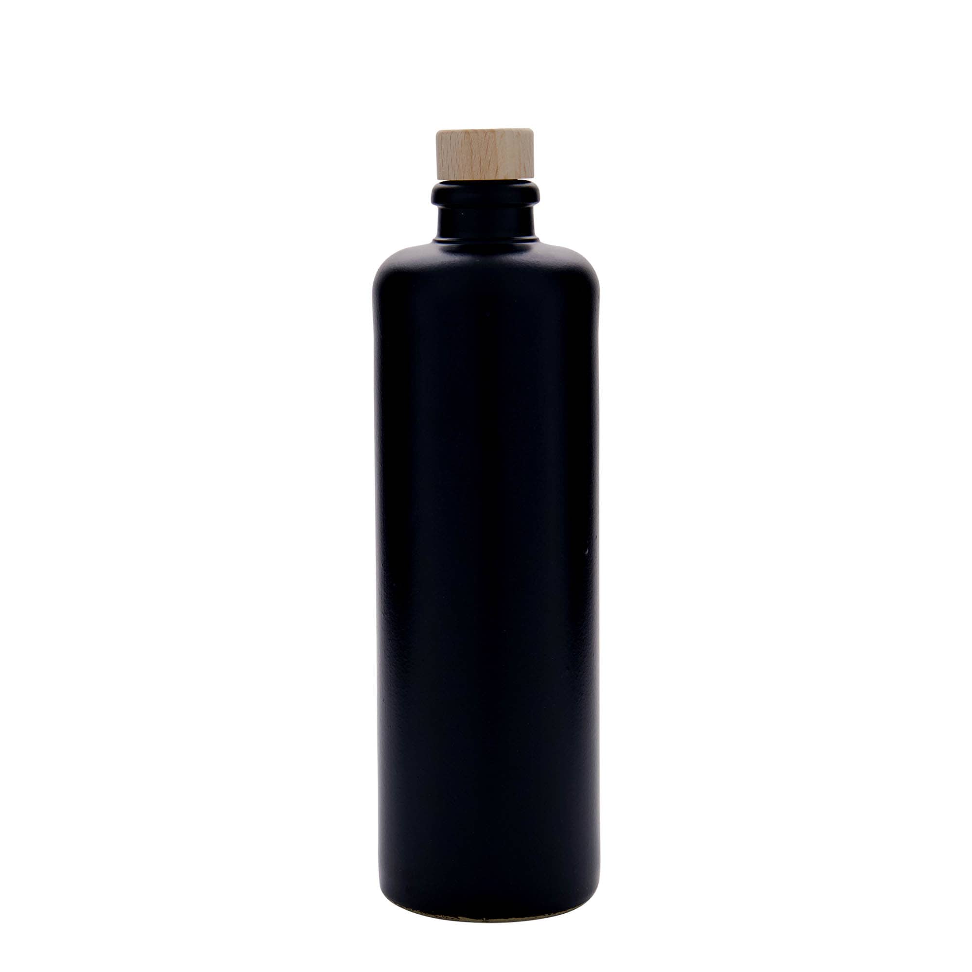 500 ml agyagedény, kőedény, fekete, nyílás: parafa